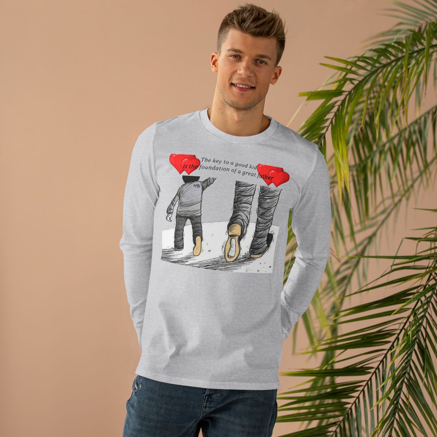 True Fathers, Hand in Hand, Size of Mentorship Love (Men's Base Longsleeve Tee - All-Season Wear)