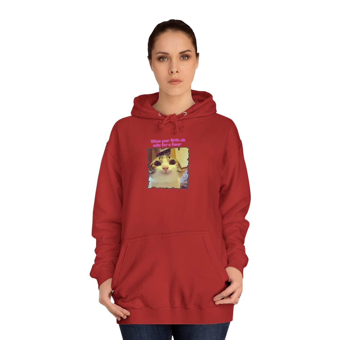 Adorable cat soft eyes like little sister asking for a favor (Hoodie - Cozy and Durable)