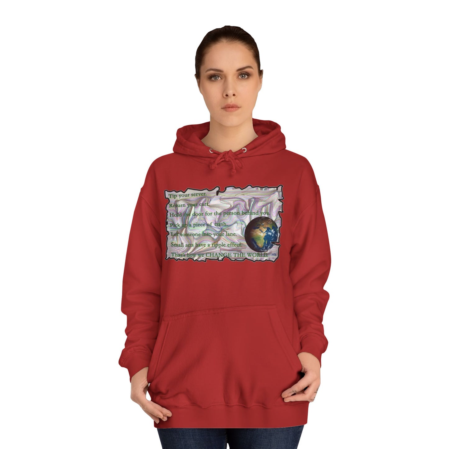 Take Action to Change the World Ripple Effect (Hoodie - Cozy and Durable)
