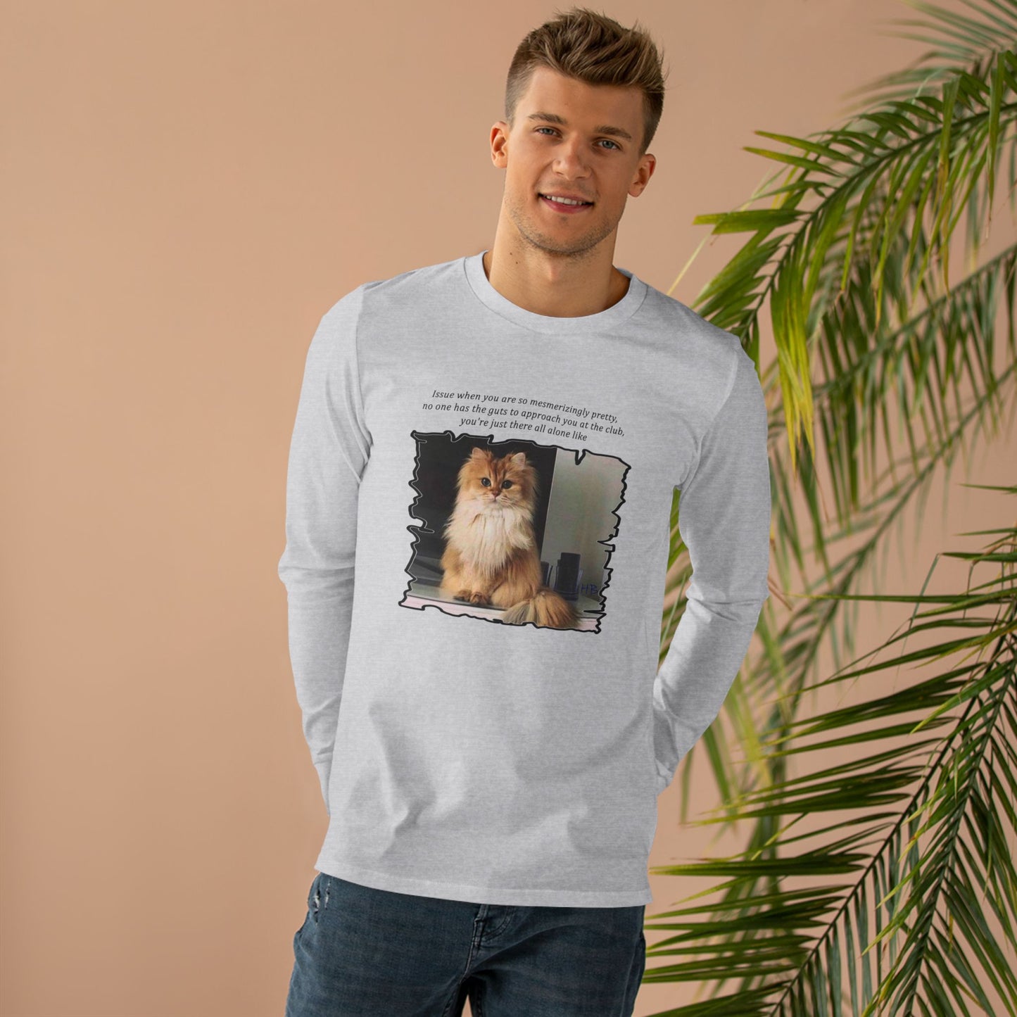 Get Yours Now -- Mesmerizing Lonely Kitty (Men's Base Longsleeve Tee - All-Season Wear)