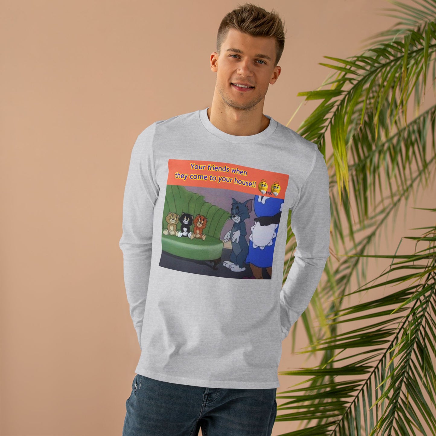 Tom and his innocent looking little friends in front of Mammy (Men's Base Longsleeve Tee - All-Season Wear)