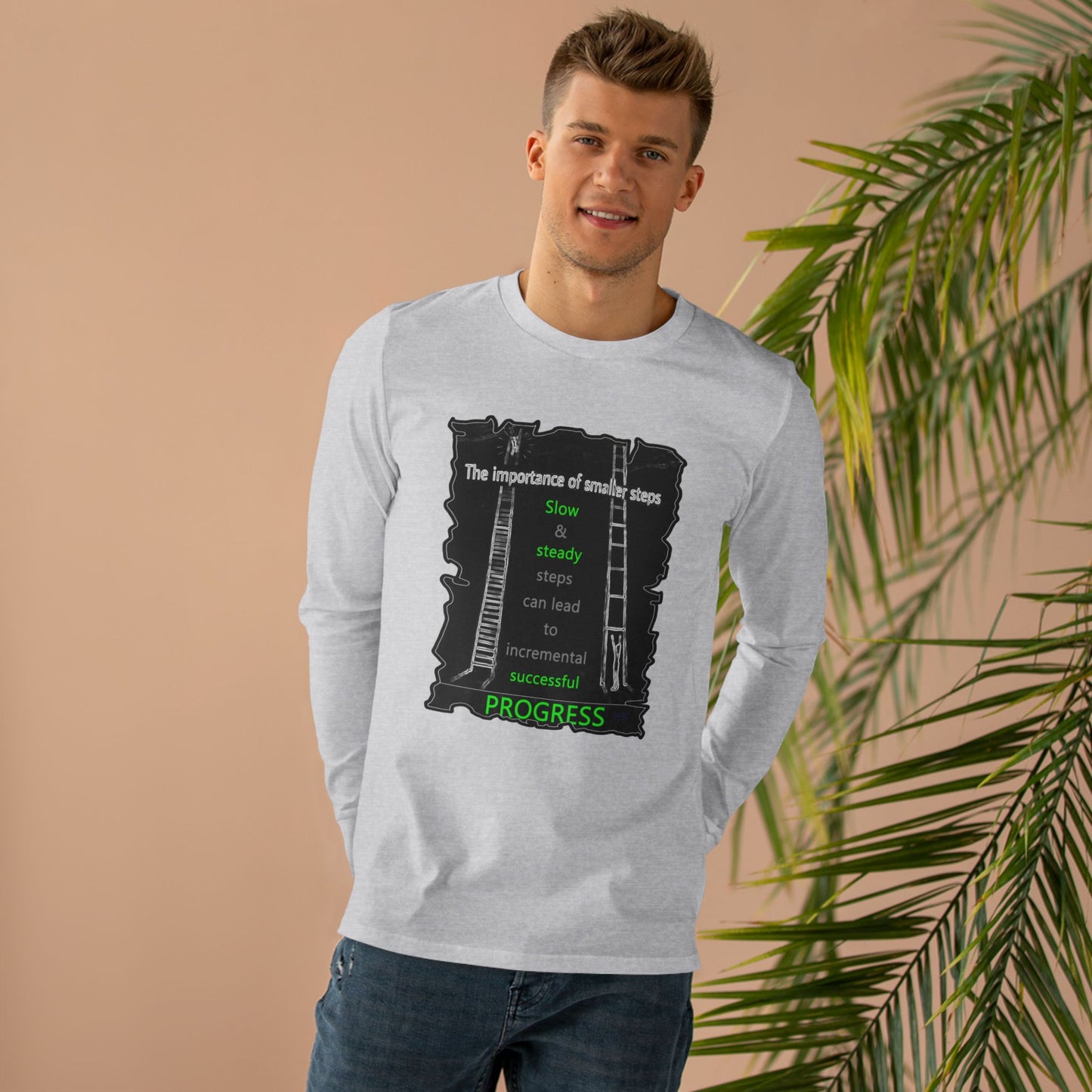 Get Yours Now -- Importance of Slow & Steady Incremental Progress (Men's Base Longsleeve Tee - All-Season Wear)
