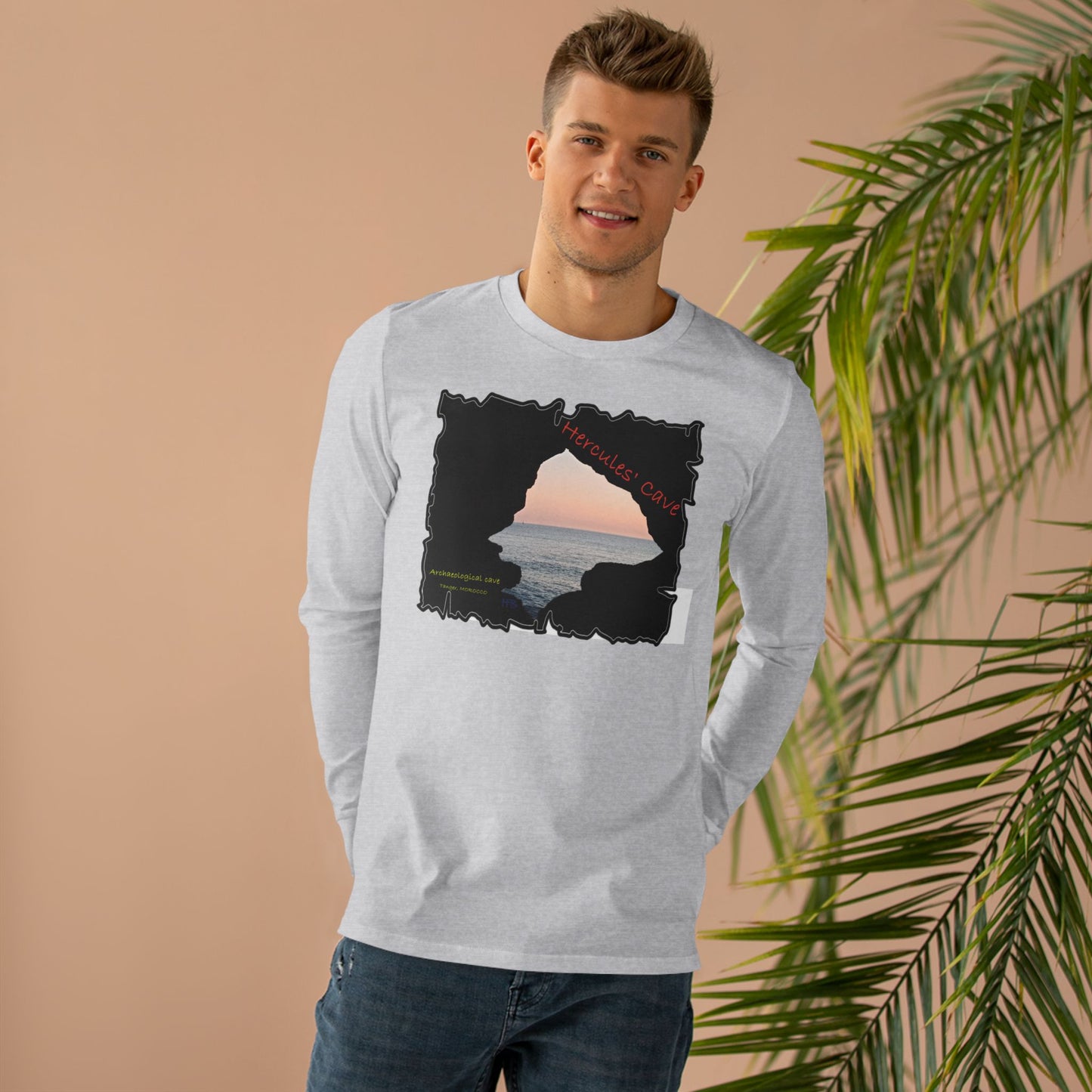 Tanger's Treasure Hercules' Cave Sunset (Men's Base Longsleeve Tee - All-Season Wear)