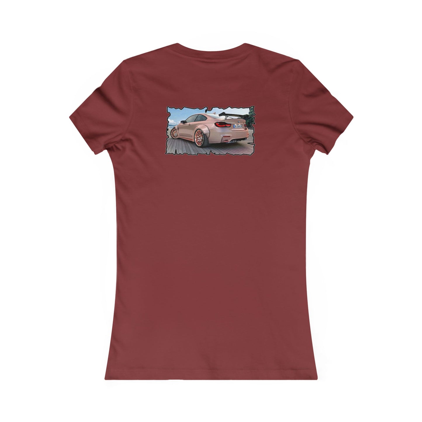 Customized pink BMW M3 (Women - Premium Cotton Tee)