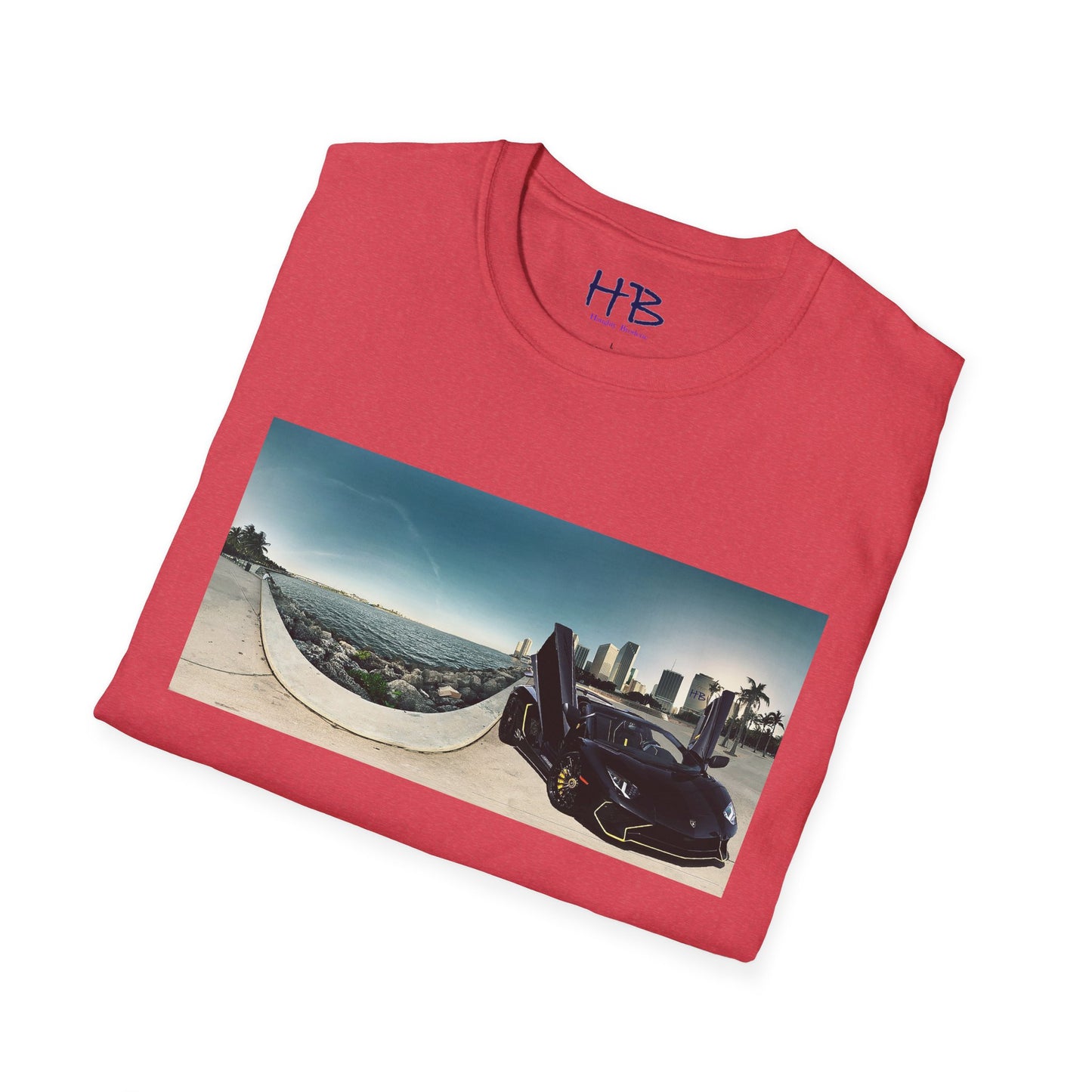 Black Lamborghini Aventador giving back to ocean in downtown