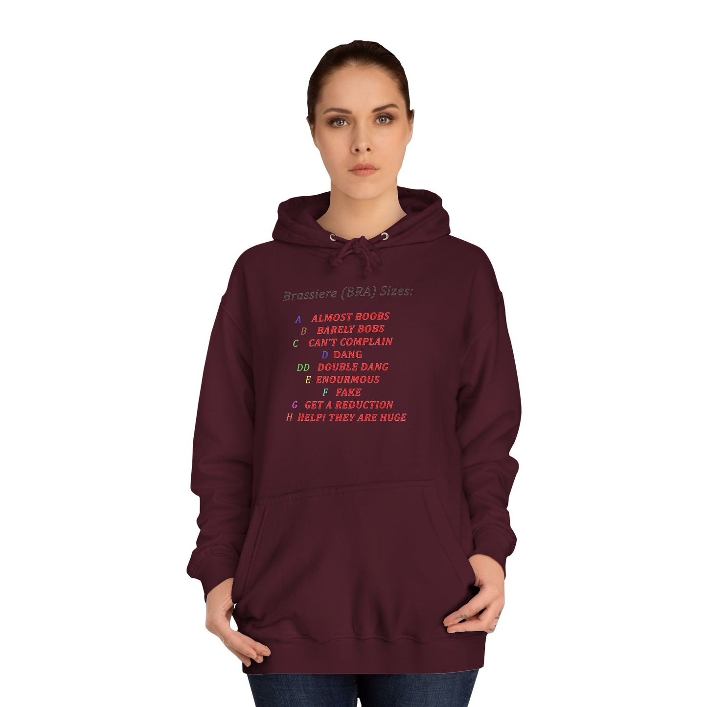 Get Yours Now -- Humorous Bra Sizing Chart (Hoodie - Cozy and Durable)
