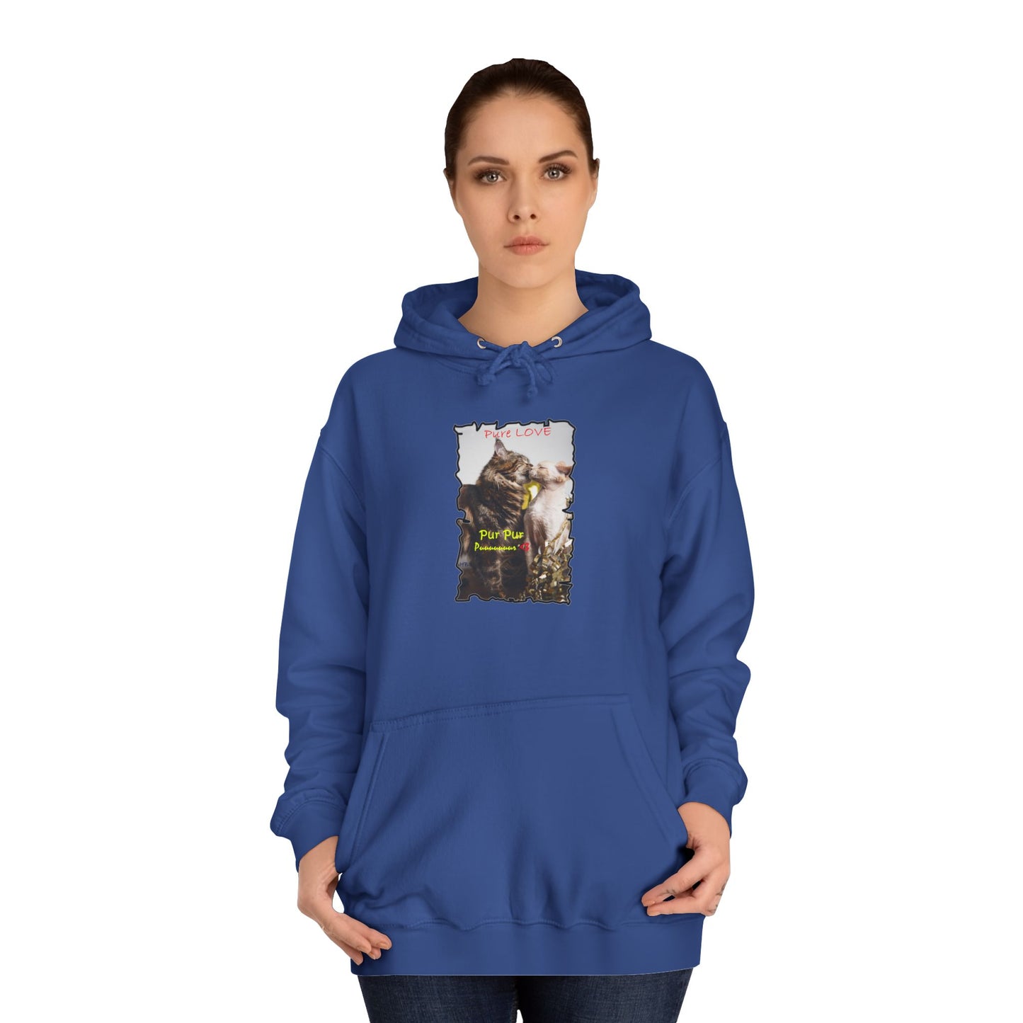 Get Yours Now -- Pure LOVE Cats kissing (Hoodie - Cozy and Durable)