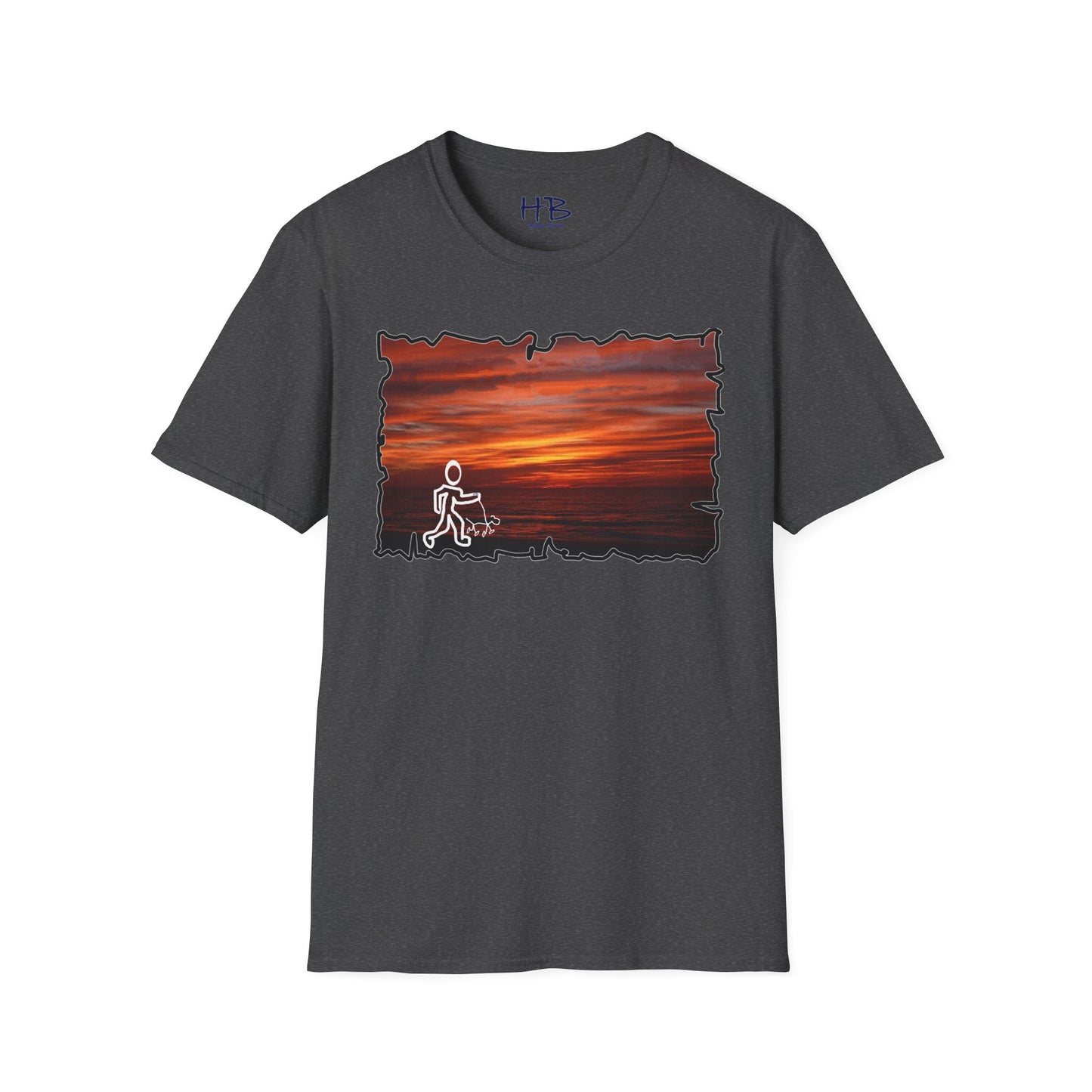 Sunset Serenity Coastal Twilight Ensemble; Stickman's Dusk's Embrace Tranquil Shoreline Outfit