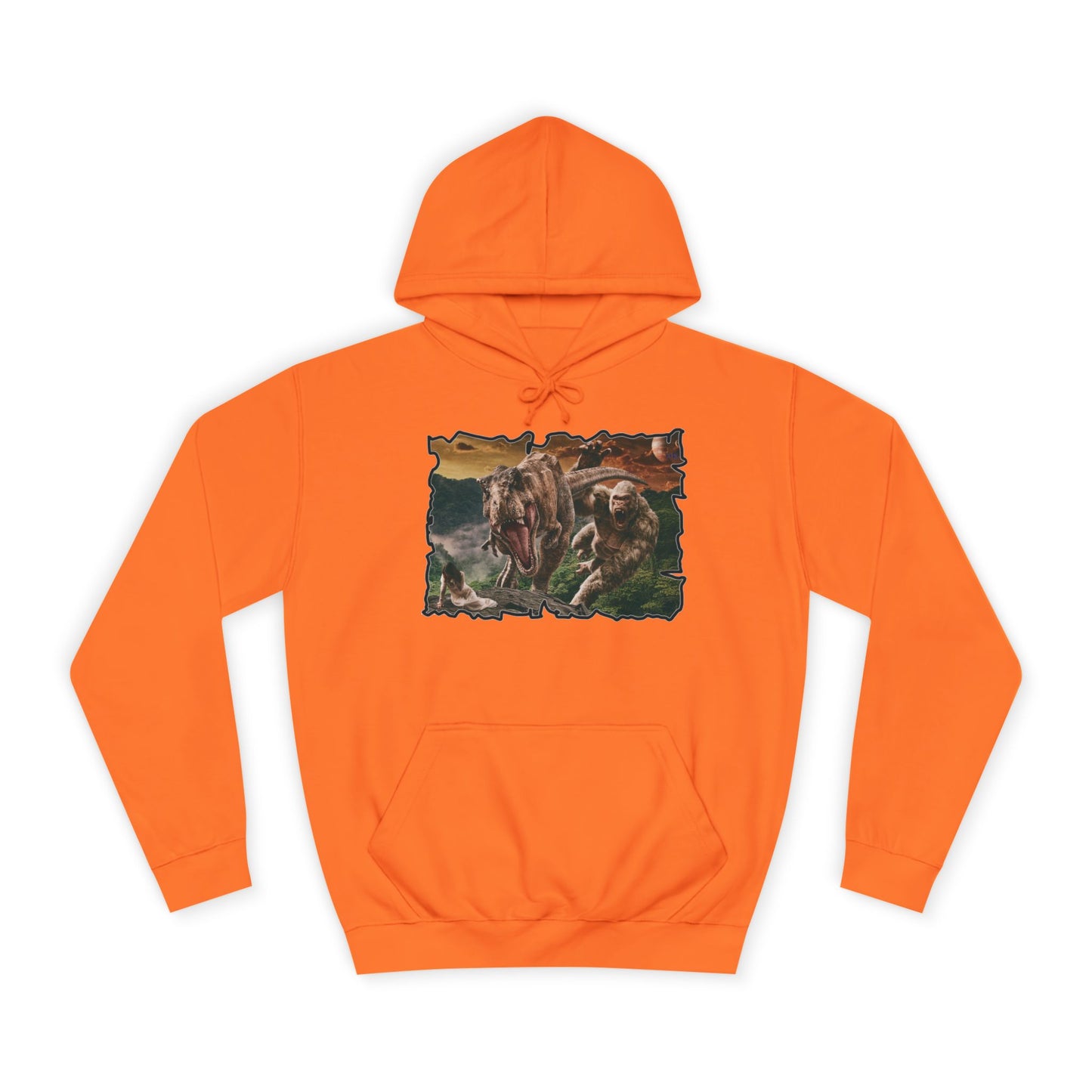 Get Yours Now -- Gorilla vs T-Rex saving woman in distress  (Hoodie - Cozy and Durable)