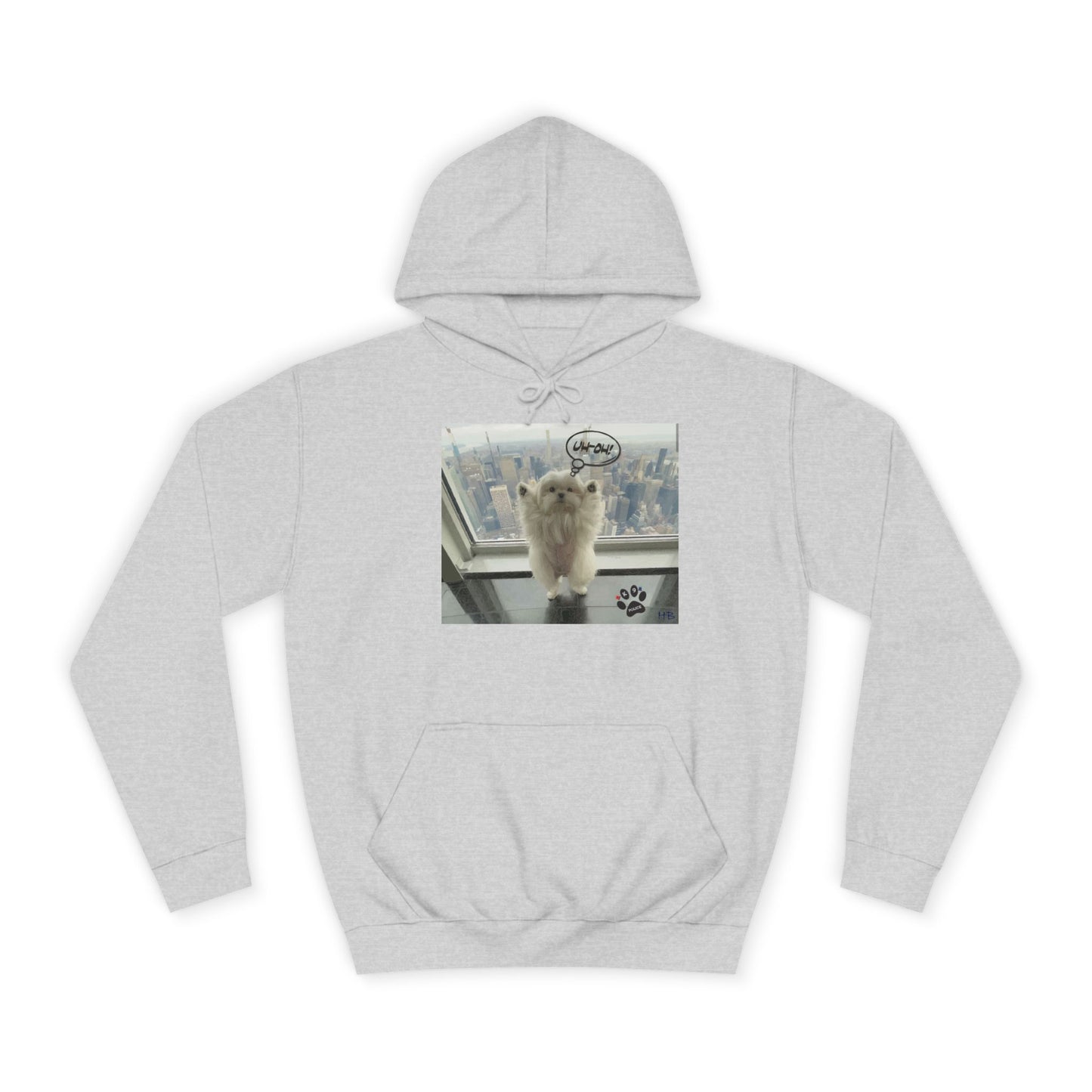 Bichon Maltese paws in the air in trouble with K9 dog patrol (Hoodie - Cozy and Durable)