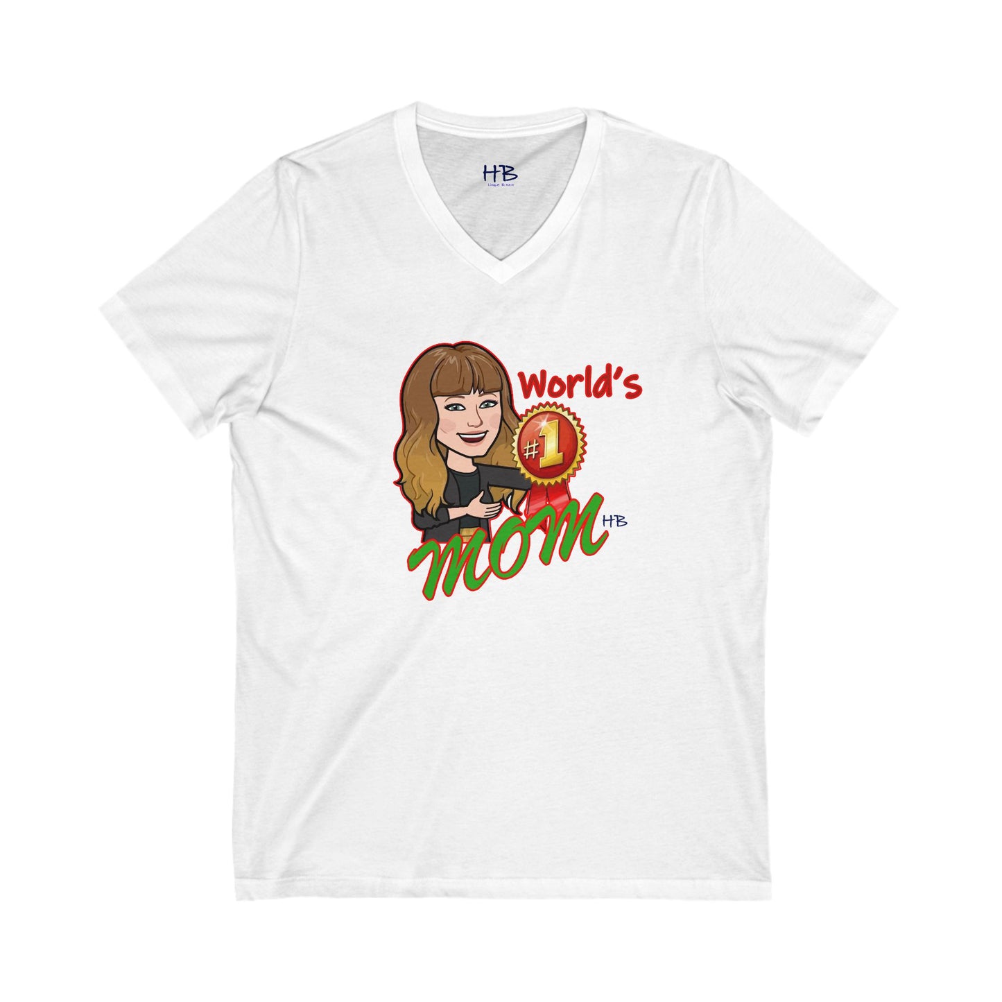 World's number #1 Mom (Unisex Jersey Short Sleeve V-neck - Comfortable Everyday Wear)