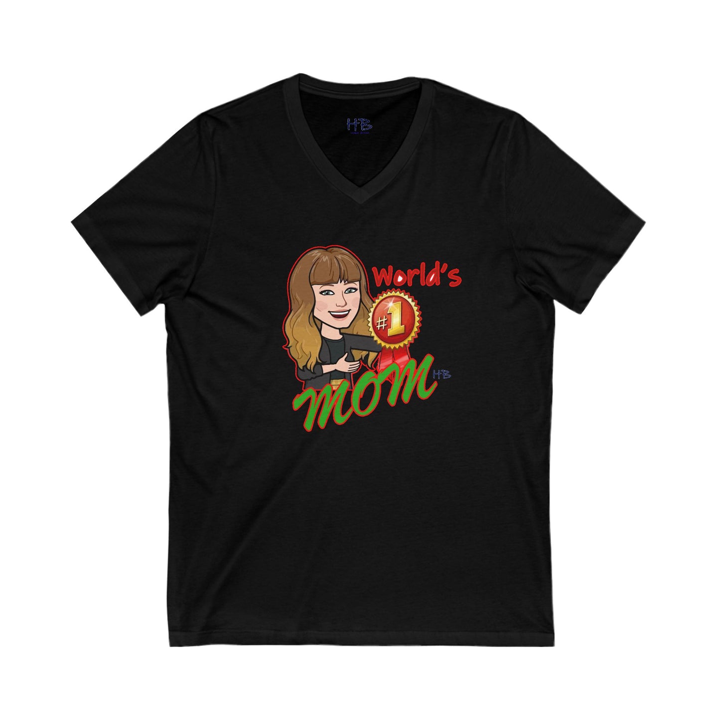 World's number #1 Mom (Unisex Jersey Short Sleeve V-neck - Comfortable Everyday Wear)