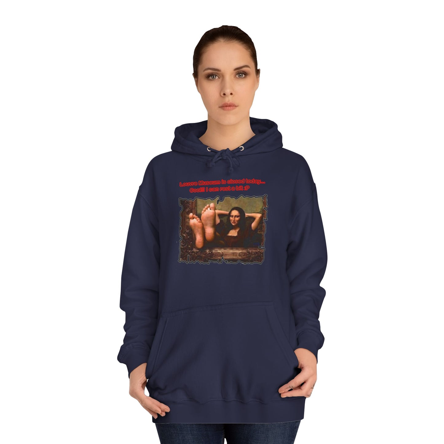 Get Yours Now -- Mischievous Playful Mona Lisa (Hoodie - Cozy and Durable)