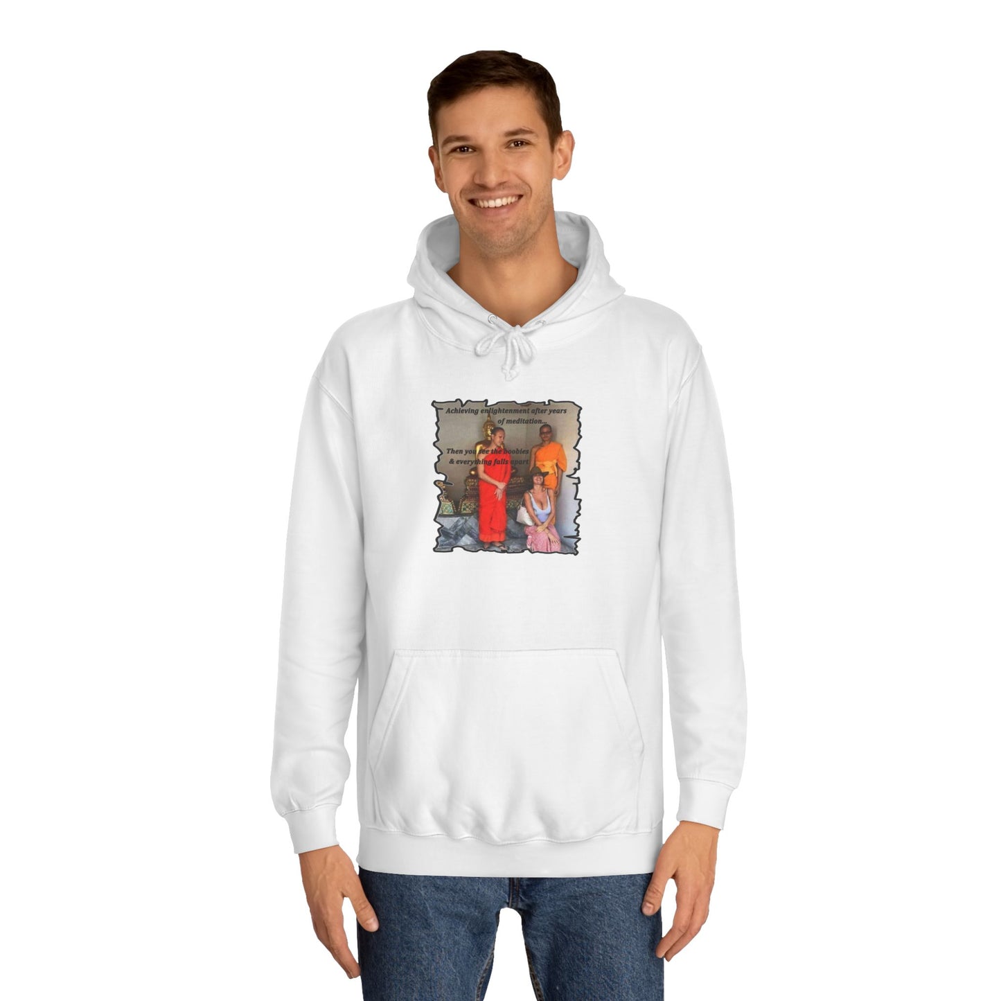 Get Yours Now -- Cheeky Buddhist Humorous Meditation Temptation and Enlightenment (Hoodie - Cozy and Durable)