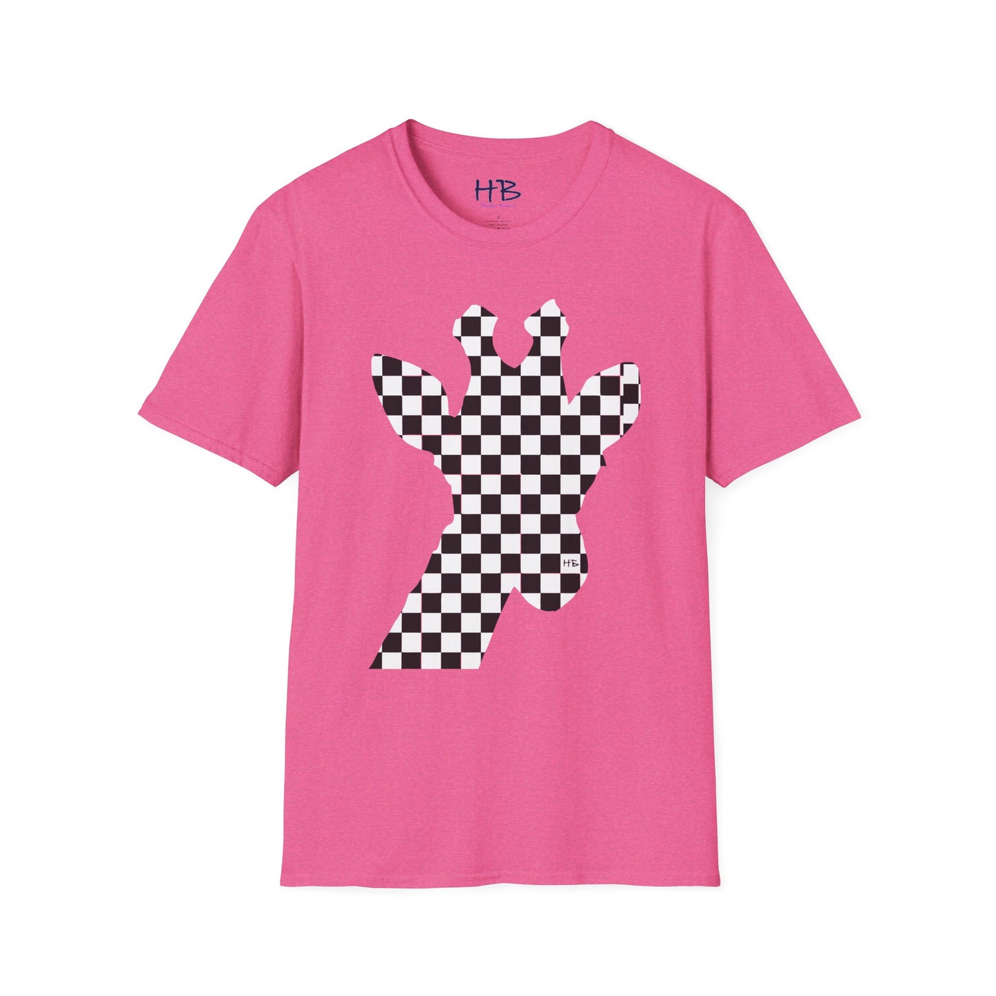 Graceful Heights: The Refined Checkered Giraffe Garment