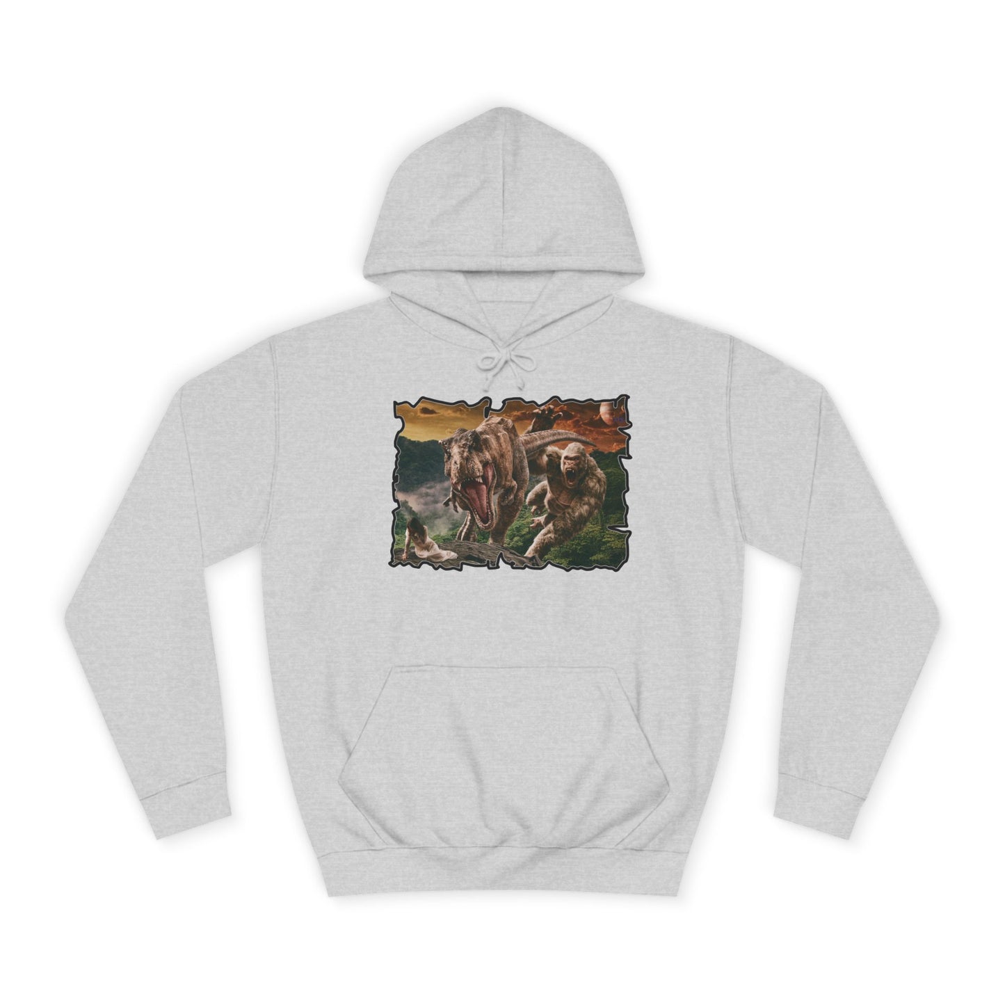 Get Yours Now -- Gorilla vs T-Rex saving woman in distress  (Hoodie - Cozy and Durable)