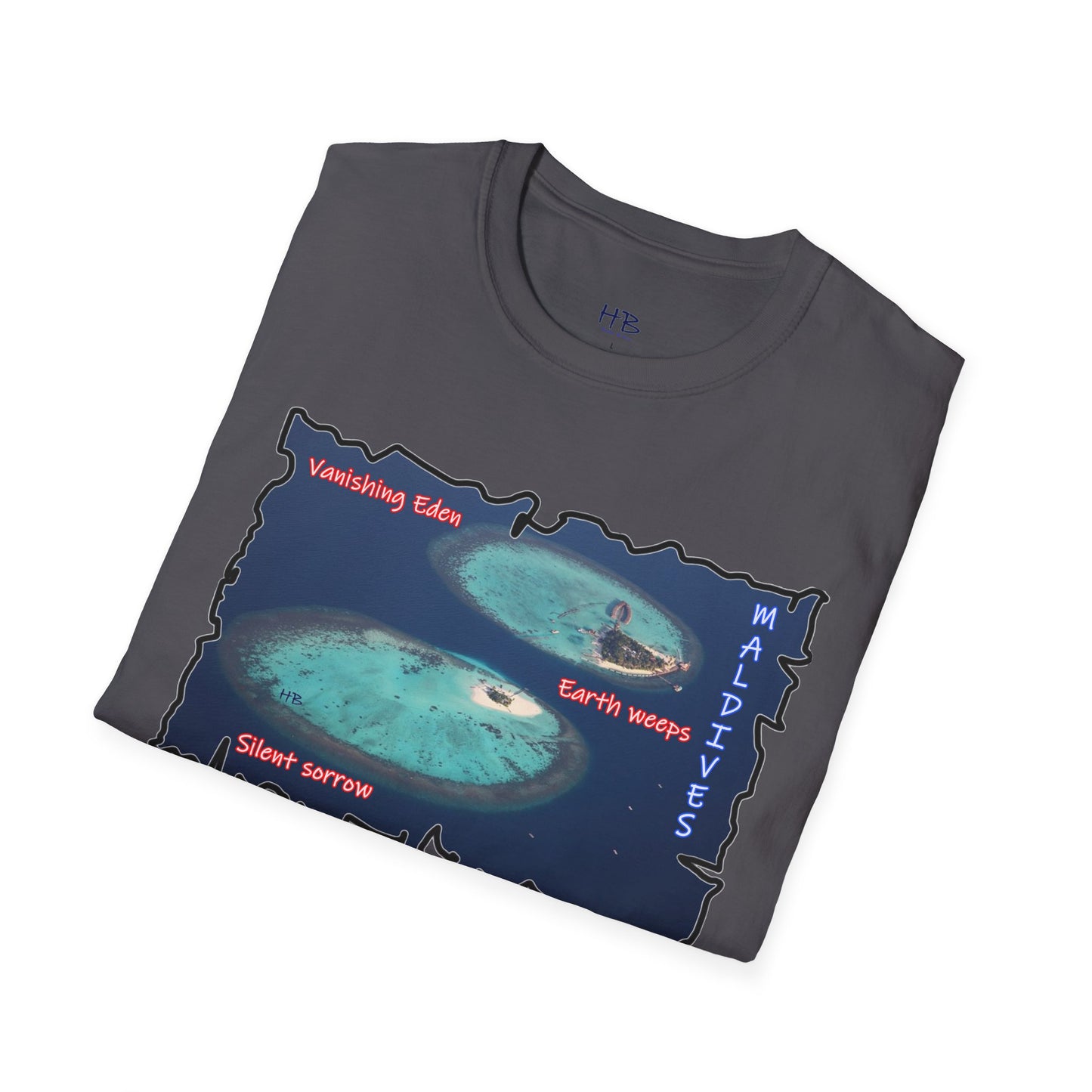 Climate Crusader Earth's Cry Tee;  Ocean's Embrace Crisis Conscious Maldives Melancholy