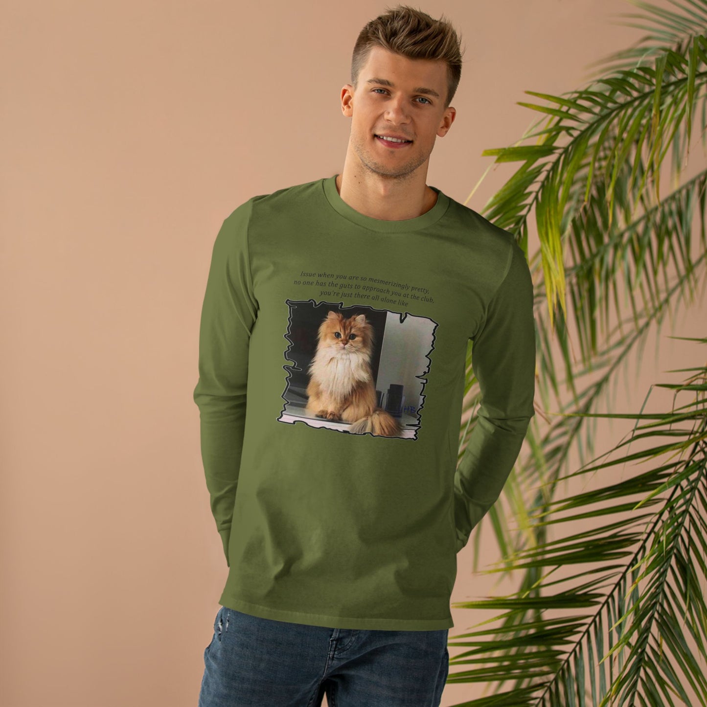 Get Yours Now -- Mesmerizing Lonely Kitty (Men's Base Longsleeve Tee - All-Season Wear)