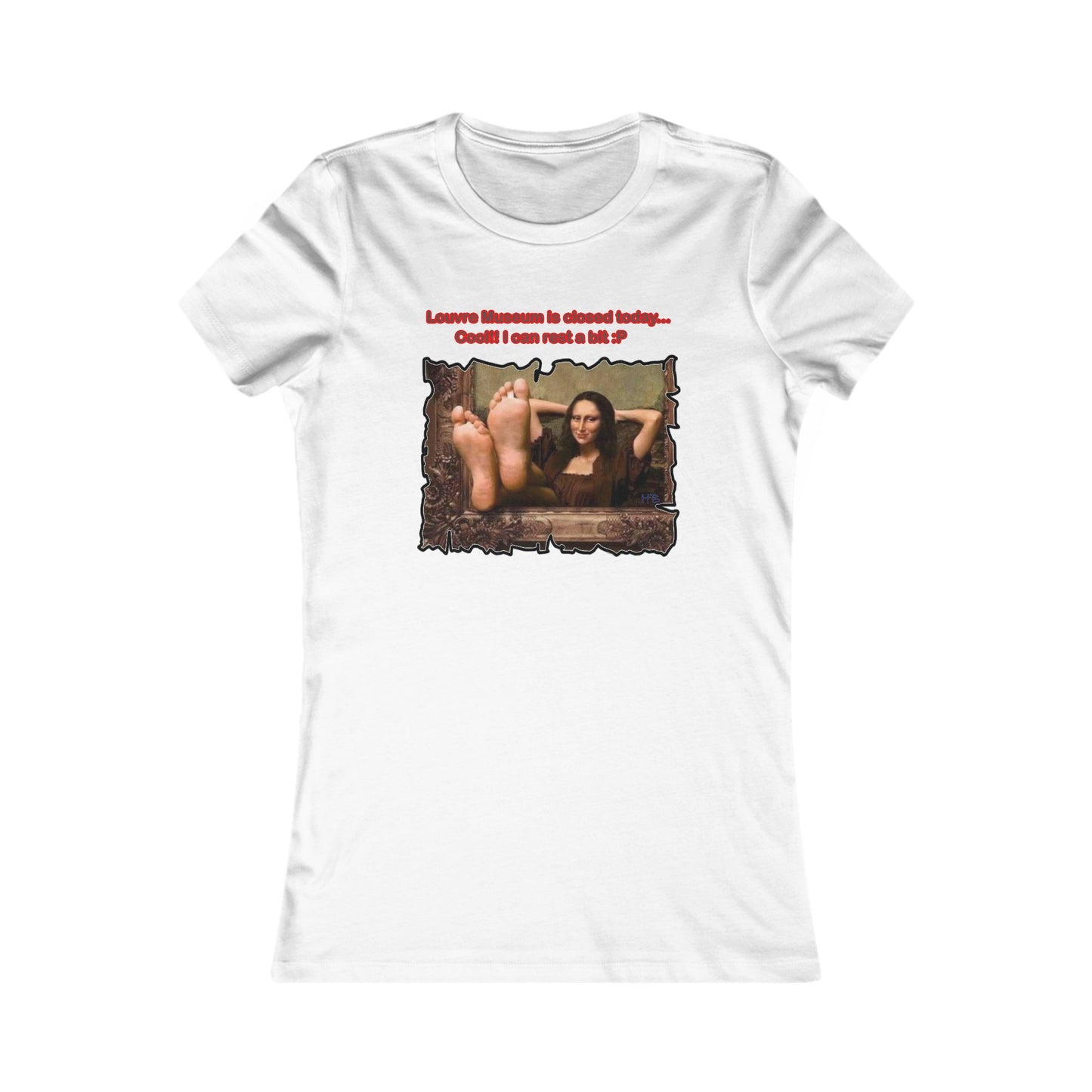 Mischievous Playful Mona Lisa (Women - Premium Cotton Tee)