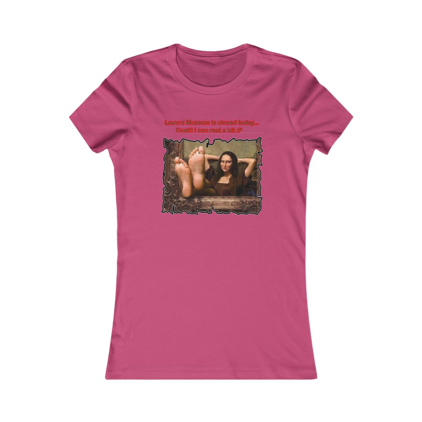 Mischievous Playful Mona Lisa (Women - Premium Cotton Tee)