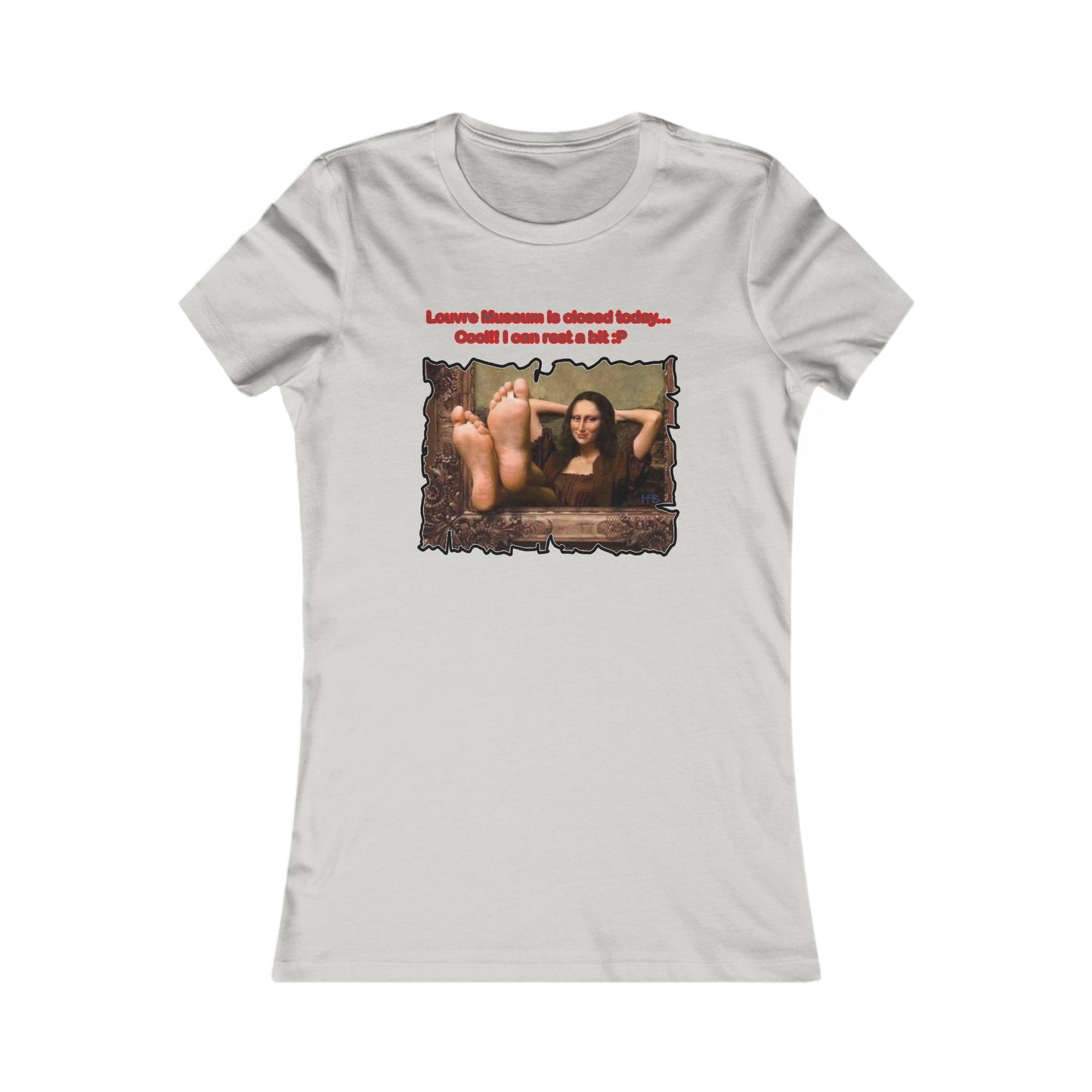 Mischievous Playful Mona Lisa (Women - Premium Cotton Tee)
