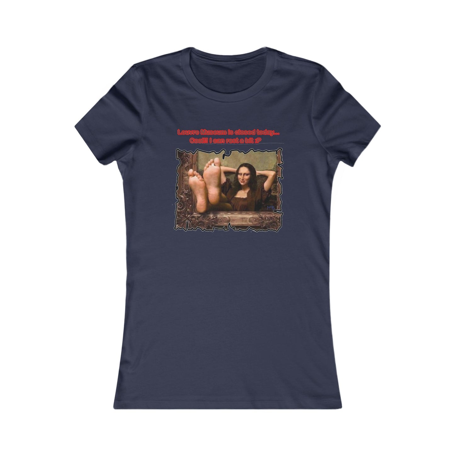 Mischievous Playful Mona Lisa (Women - Premium Cotton Tee)