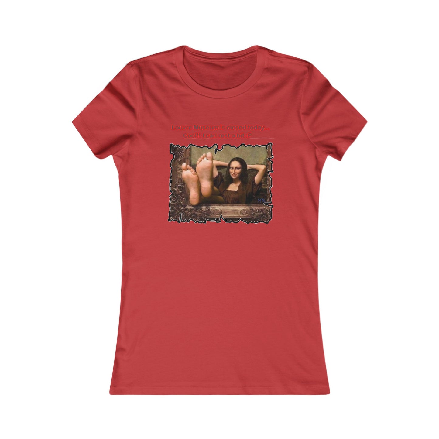 Mischievous Playful Mona Lisa (Women - Premium Cotton Tee)