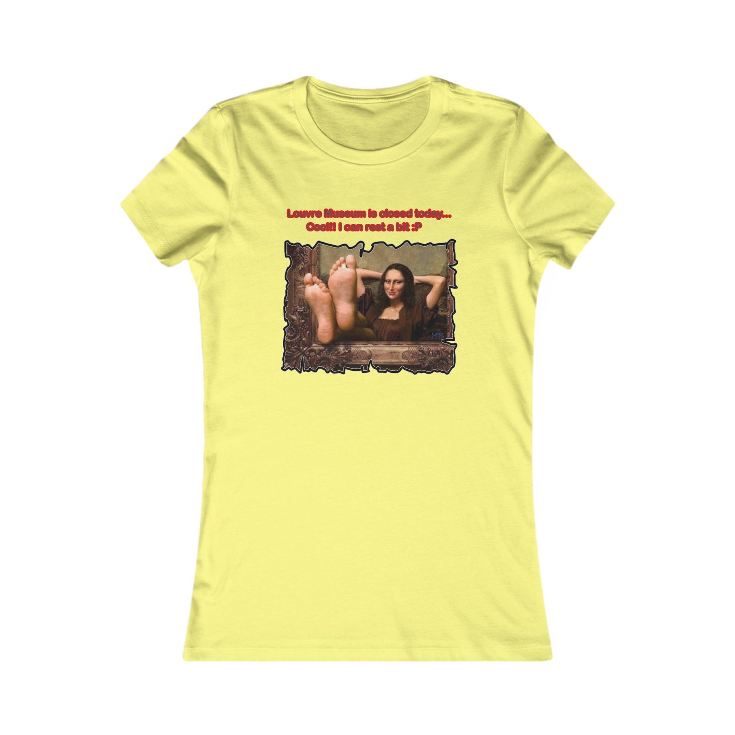 Mischievous Playful Mona Lisa (Women - Premium Cotton Tee)