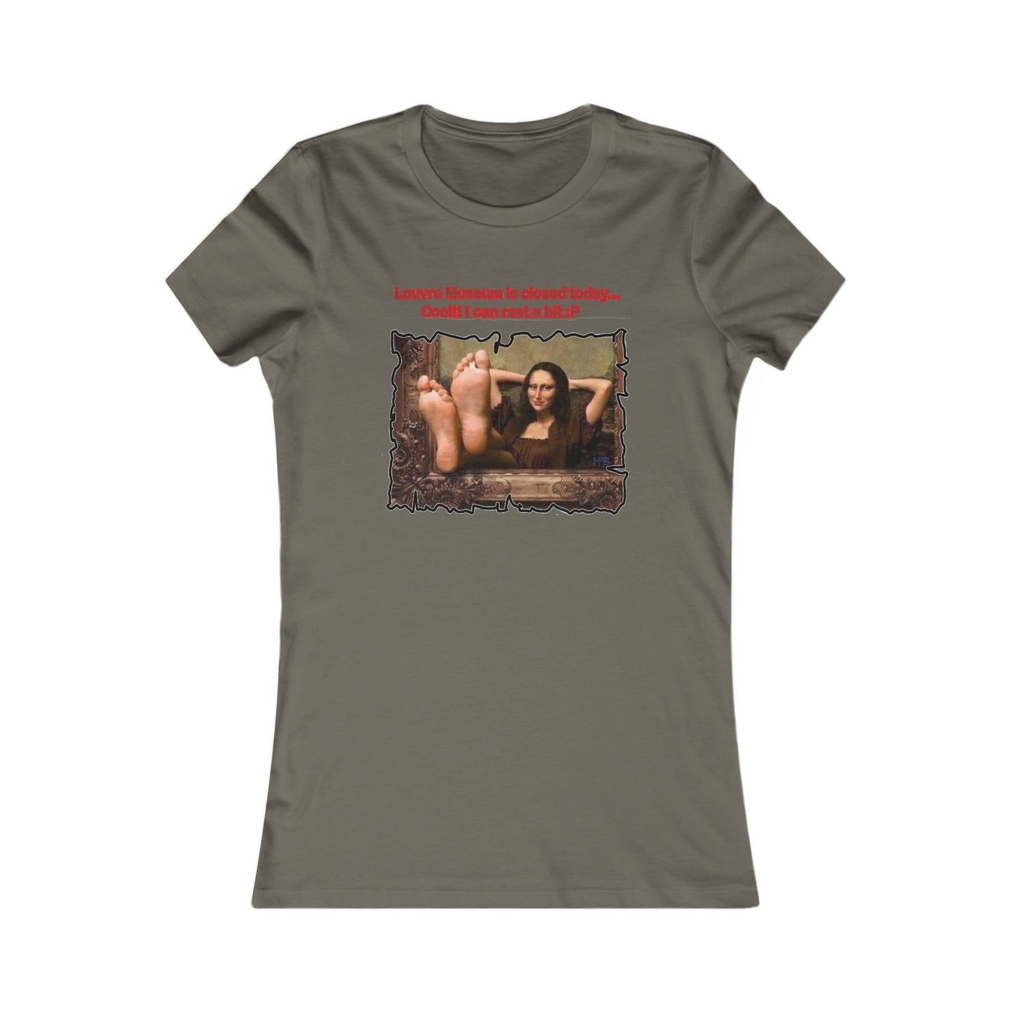 Mischievous Playful Mona Lisa (Women - Premium Cotton Tee)