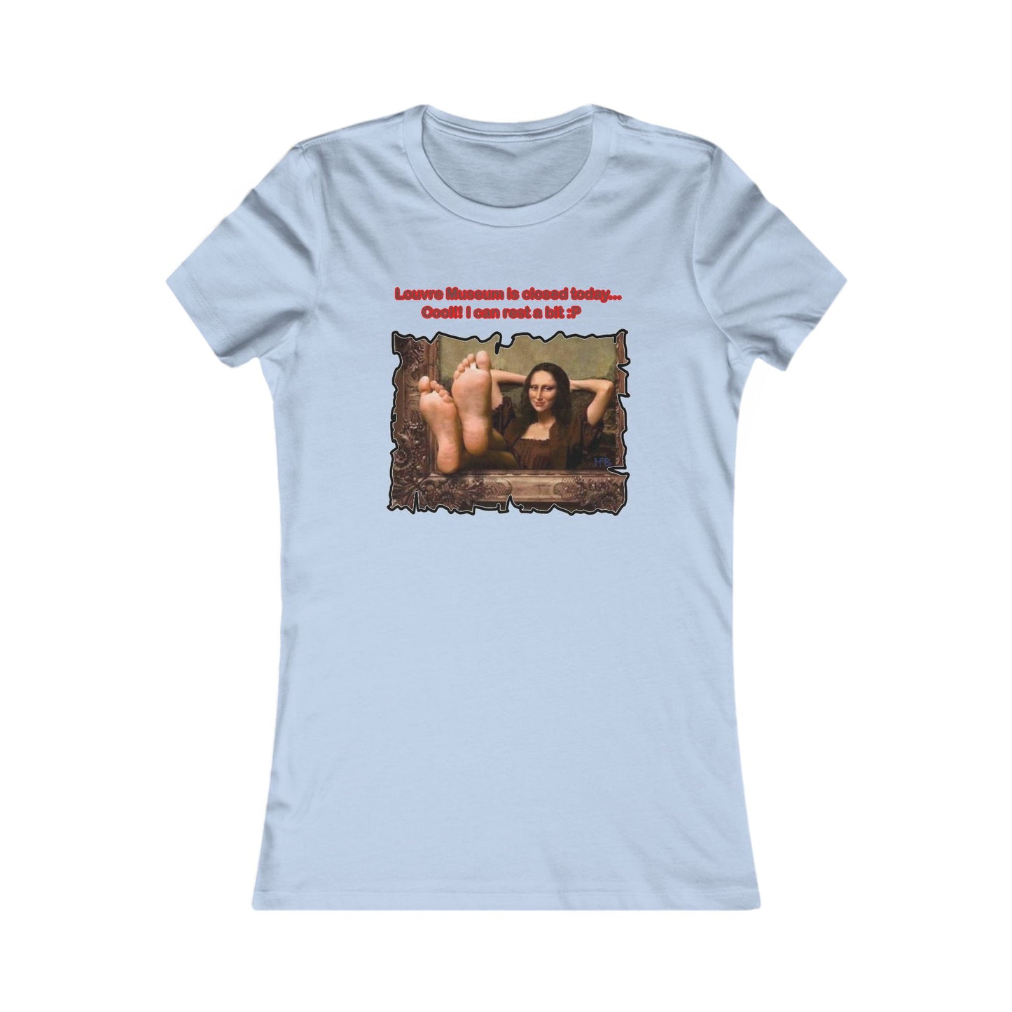 Mischievous Playful Mona Lisa (Women - Premium Cotton Tee)