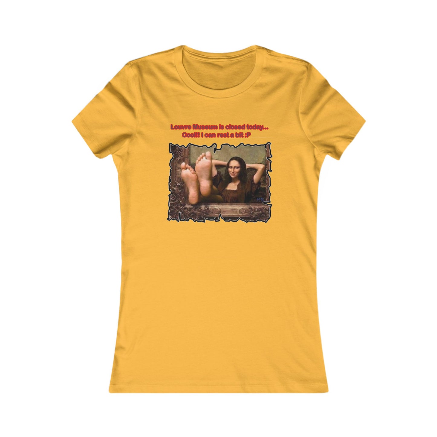 Mischievous Playful Mona Lisa (Women - Premium Cotton Tee)