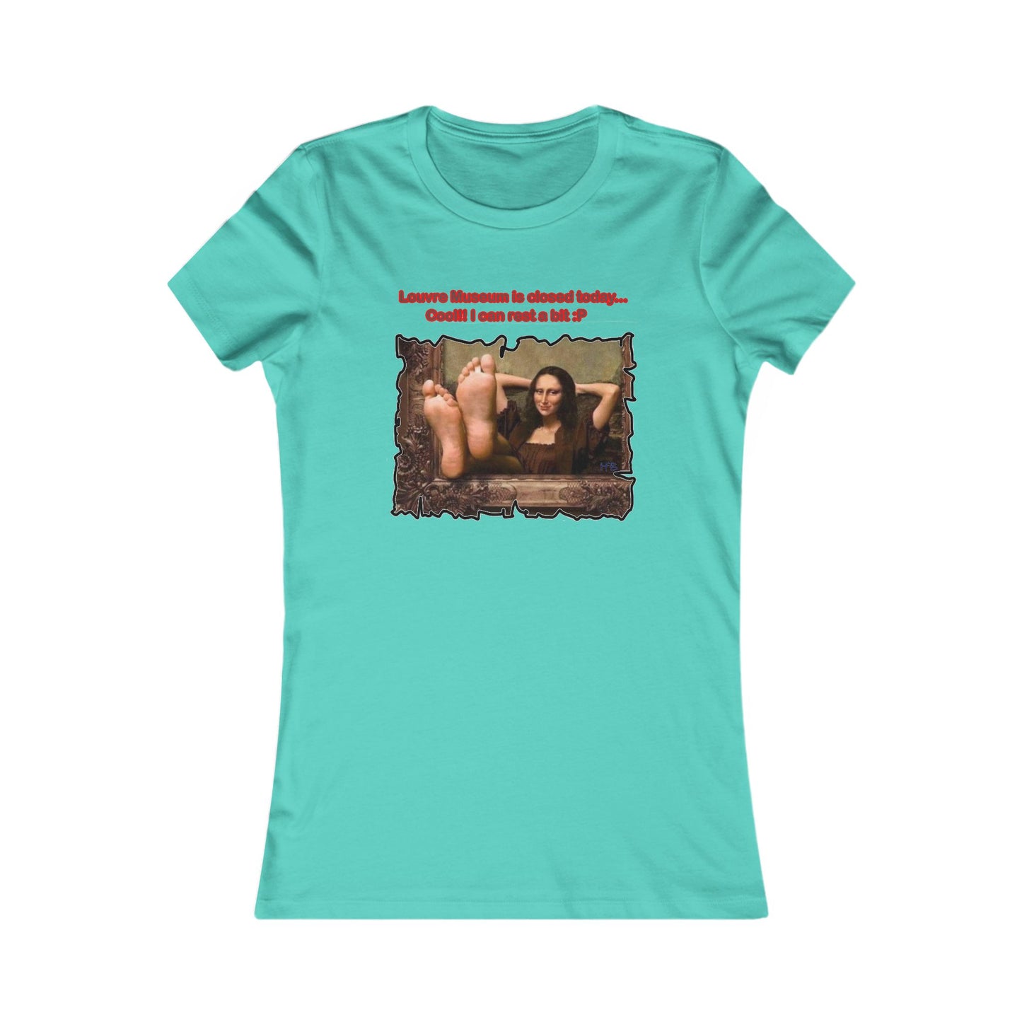 Mischievous Playful Mona Lisa (Women - Premium Cotton Tee)