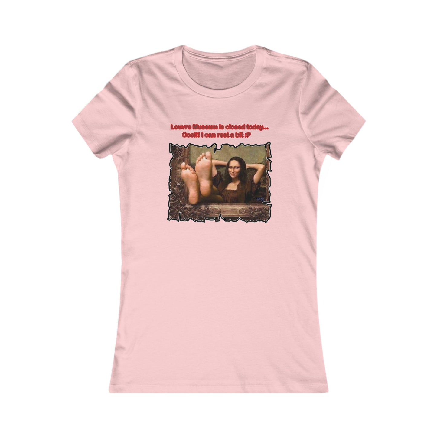 Mischievous Playful Mona Lisa (Women - Premium Cotton Tee)