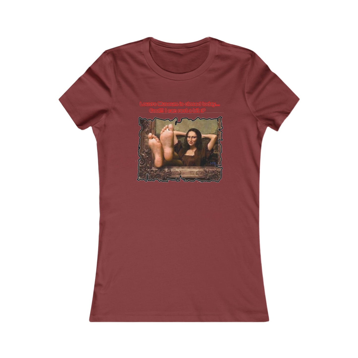 Mischievous Playful Mona Lisa (Women - Premium Cotton Tee)