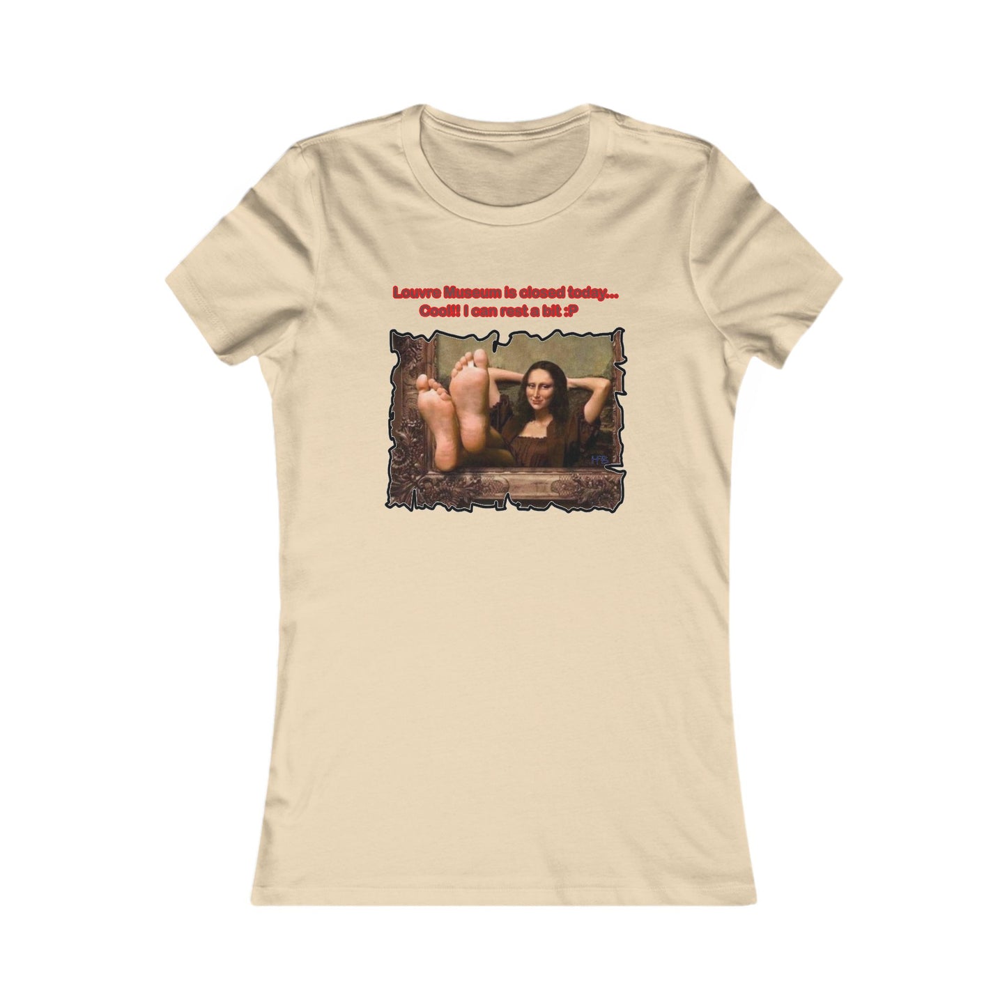 Mischievous Playful Mona Lisa (Women - Premium Cotton Tee)