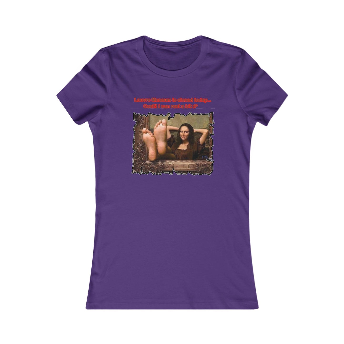 Mischievous Playful Mona Lisa (Women - Premium Cotton Tee)
