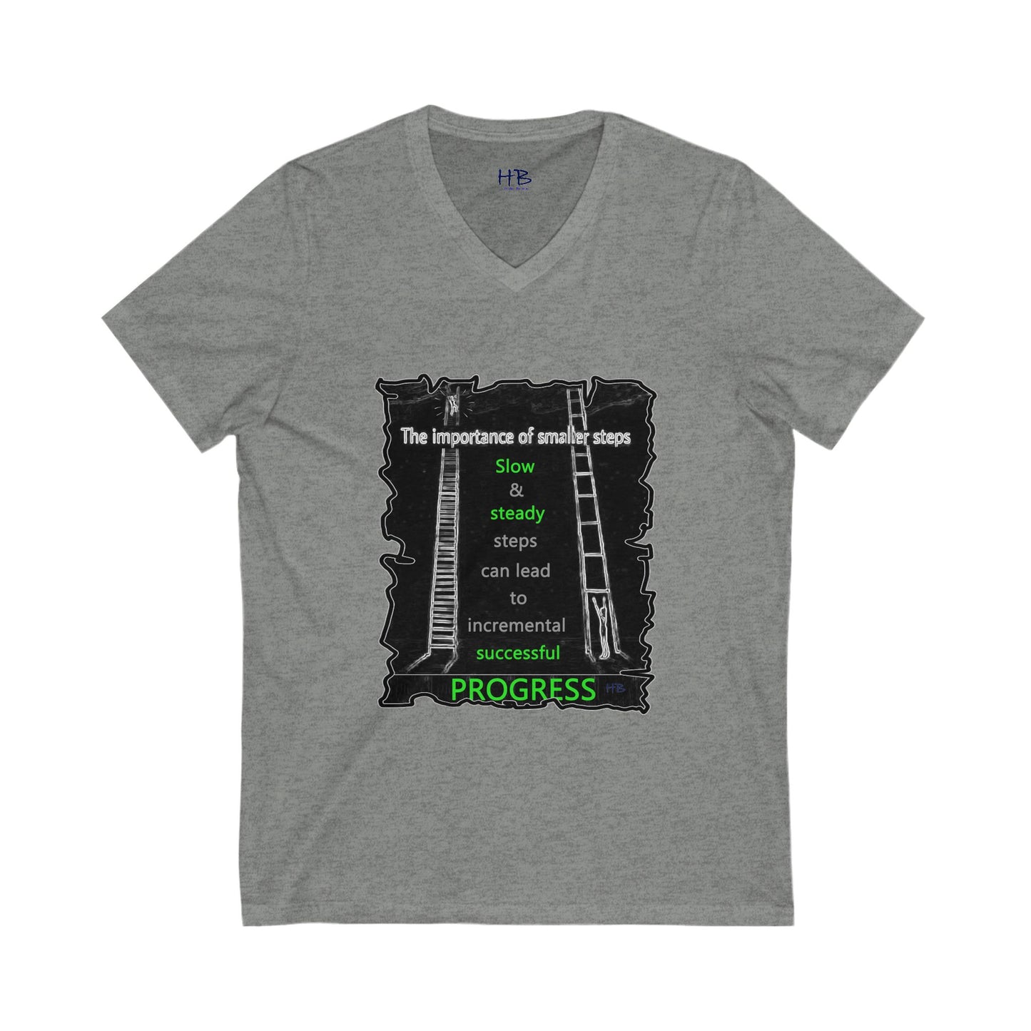 importance of Slow & Steady Incremental Progress (Unisex Jersey Short Sleeve V-neck - Comfortable Everyday Wear)