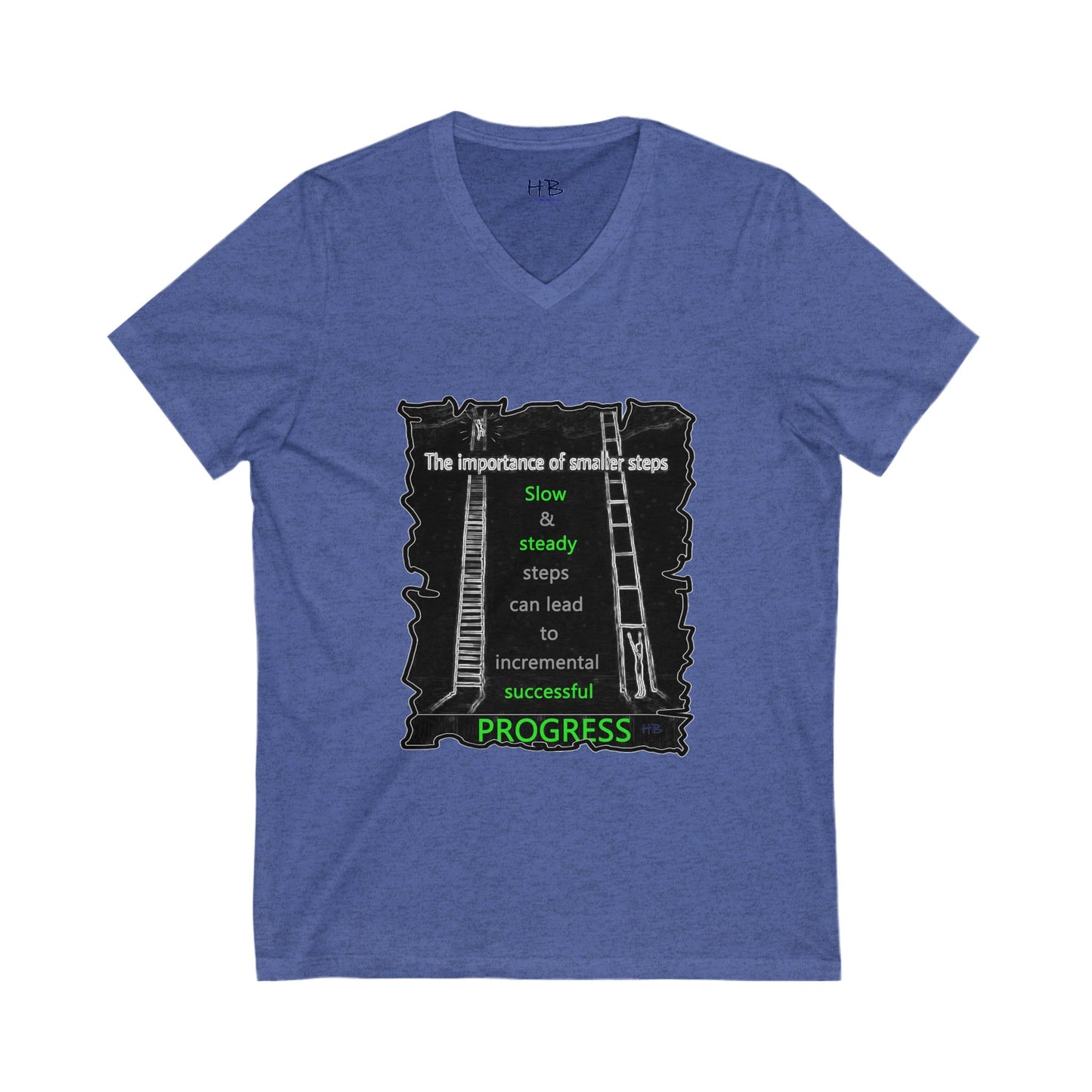 importance of Slow & Steady Incremental Progress (Unisex Jersey Short Sleeve V-neck - Comfortable Everyday Wear)