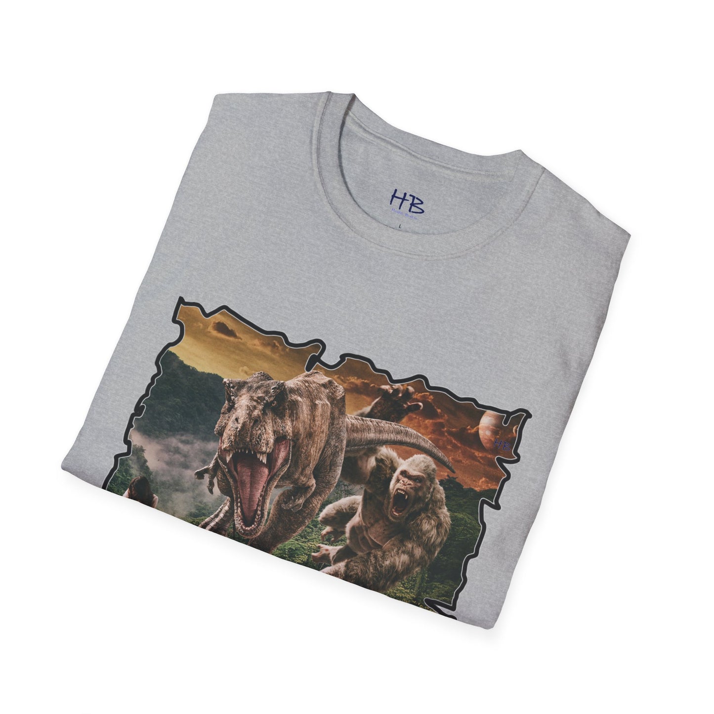 Gorilla vs T-Rex saving woman in distress