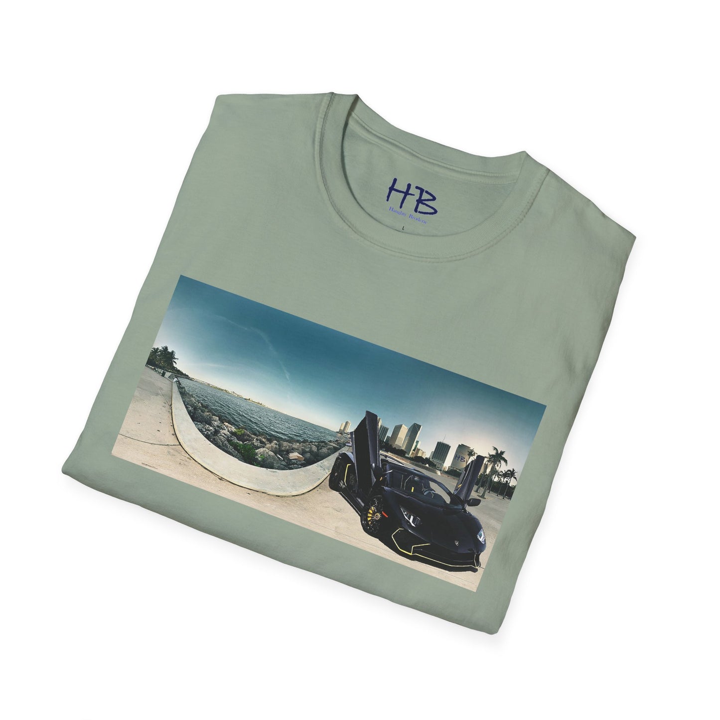 Black Lamborghini Aventador giving back to ocean in downtown