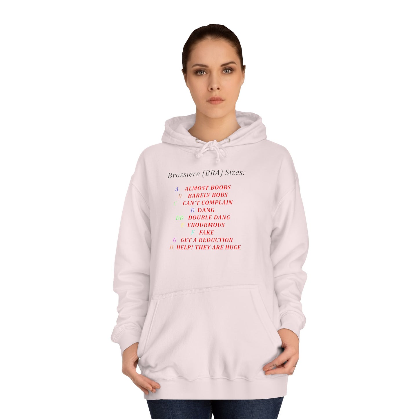Get Yours Now -- Humorous Bra Sizing Chart (Hoodie - Cozy and Durable)