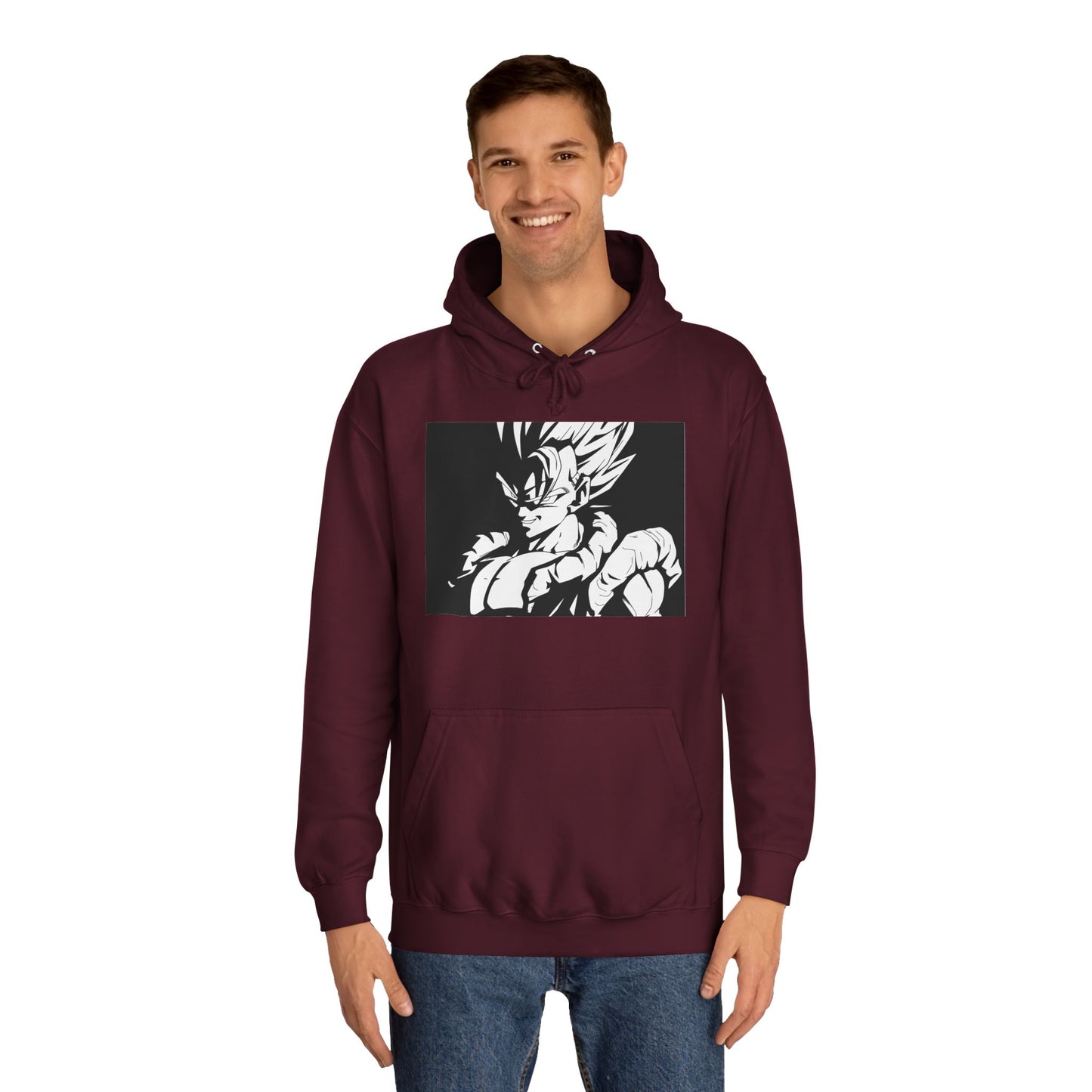Get Yours Now -- Japanese Superhero anime in black and white (Hoodie - Cozy and Durable)