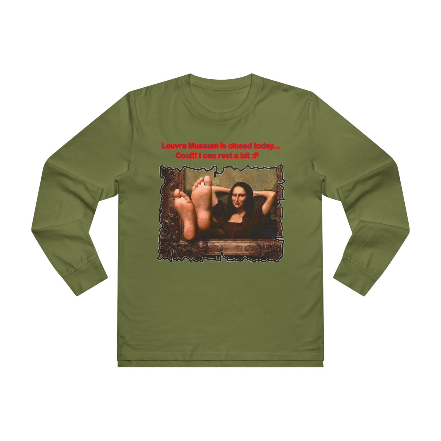Get Yours Now -- Mischievous Playful Mona Lisa (Men's Base Longsleeve Tee - All-Season Wear)