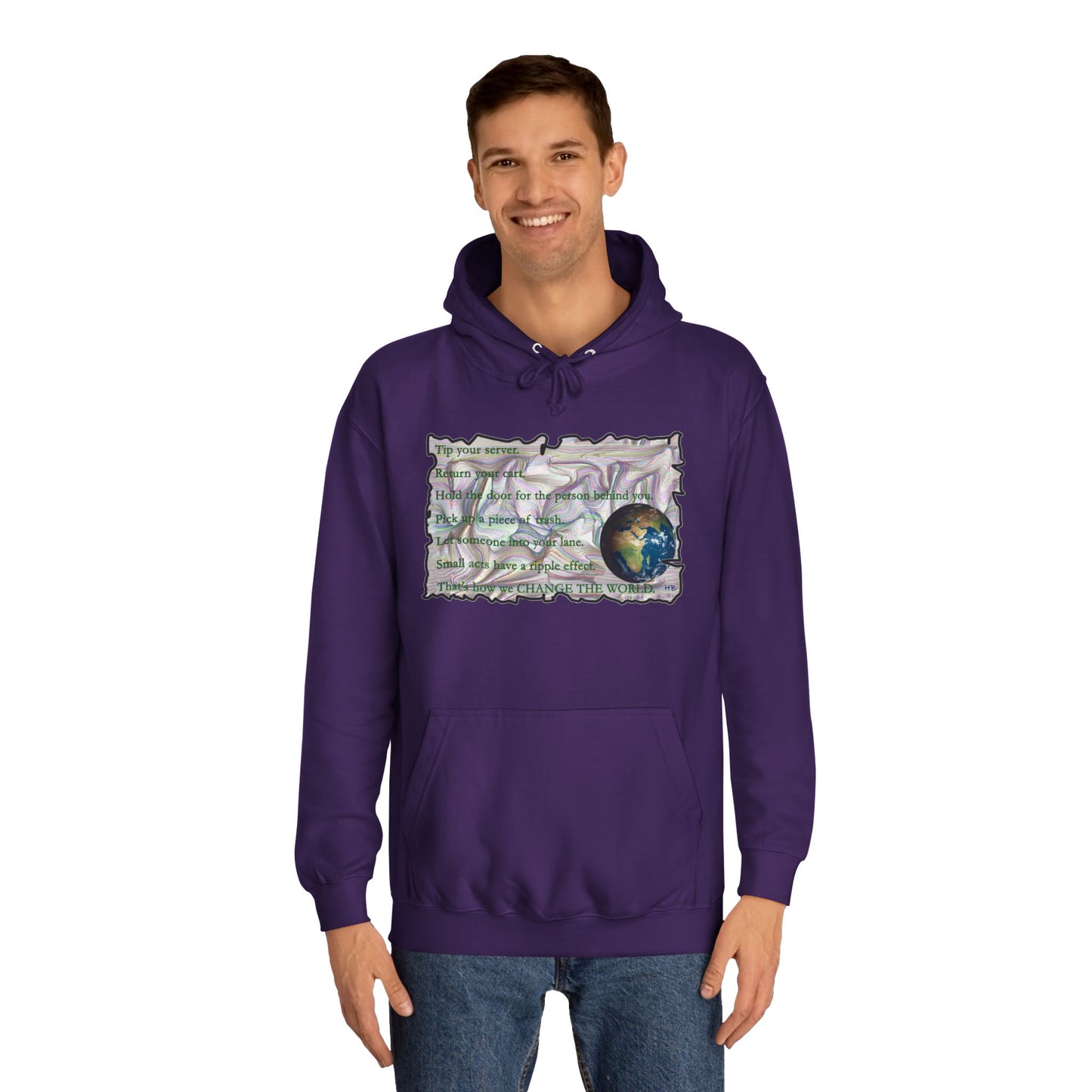 Take Action to Change the World Ripple Effect (Hoodie - Cozy and Durable)