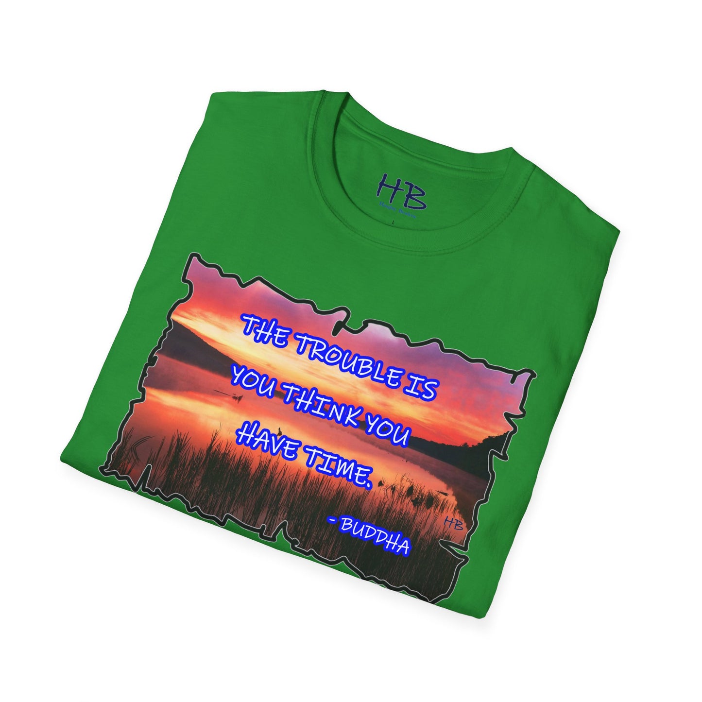 Buddha's Timeless Horizon Harmony; Philosophical Mirage Ethereal Lake Sunset Discourse