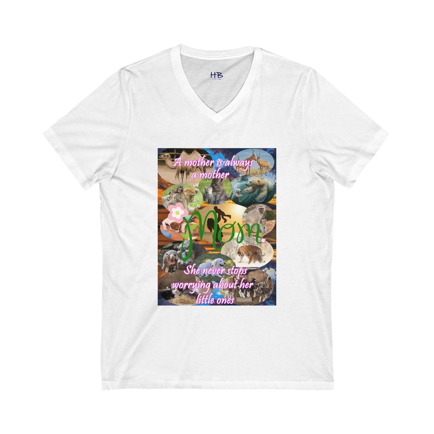 A mother is always a mother (Unisex Jersey Short Sleeve V-neck - Comfortable Everyday Wear)