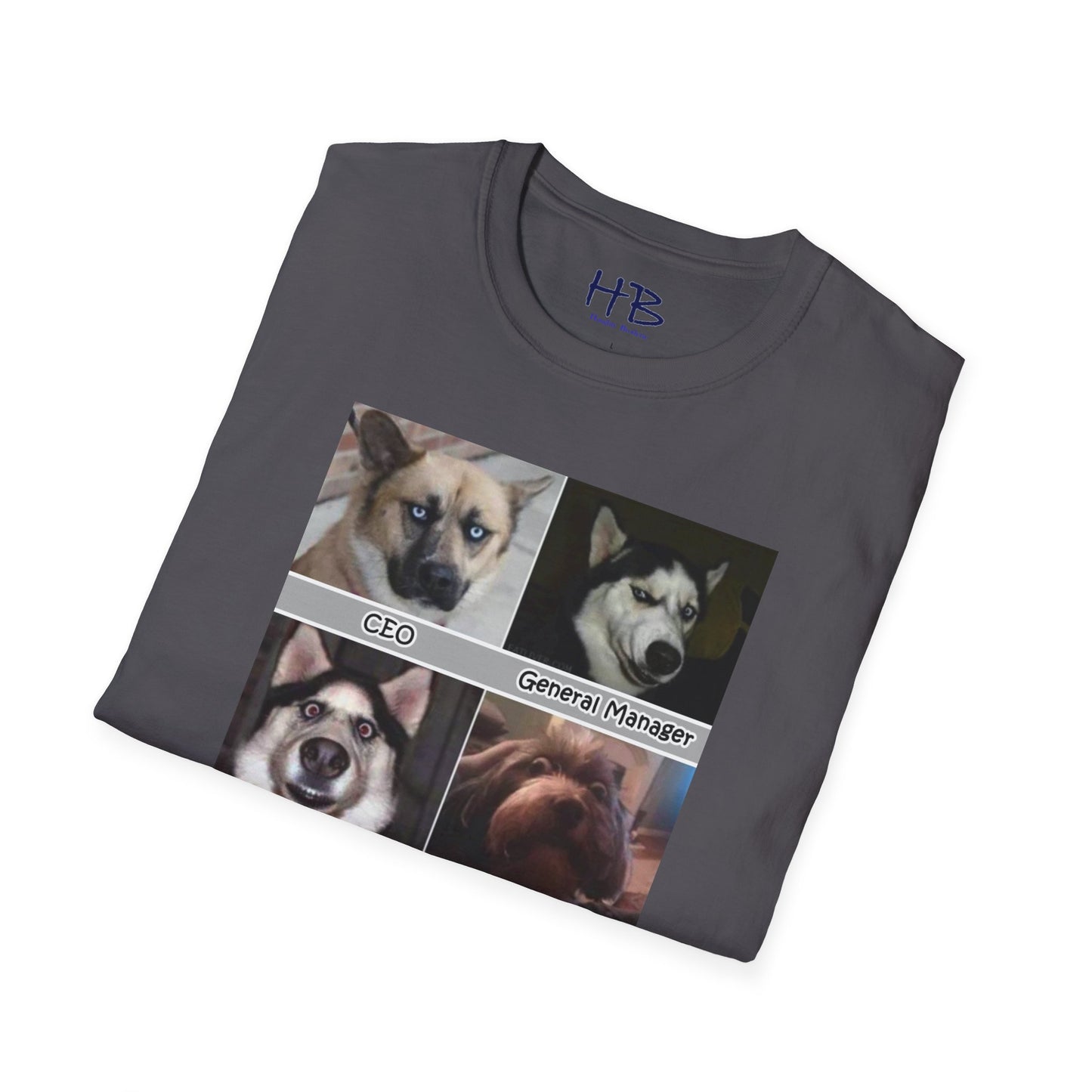 Stressful hierarchy in management company represented by dog faces :P