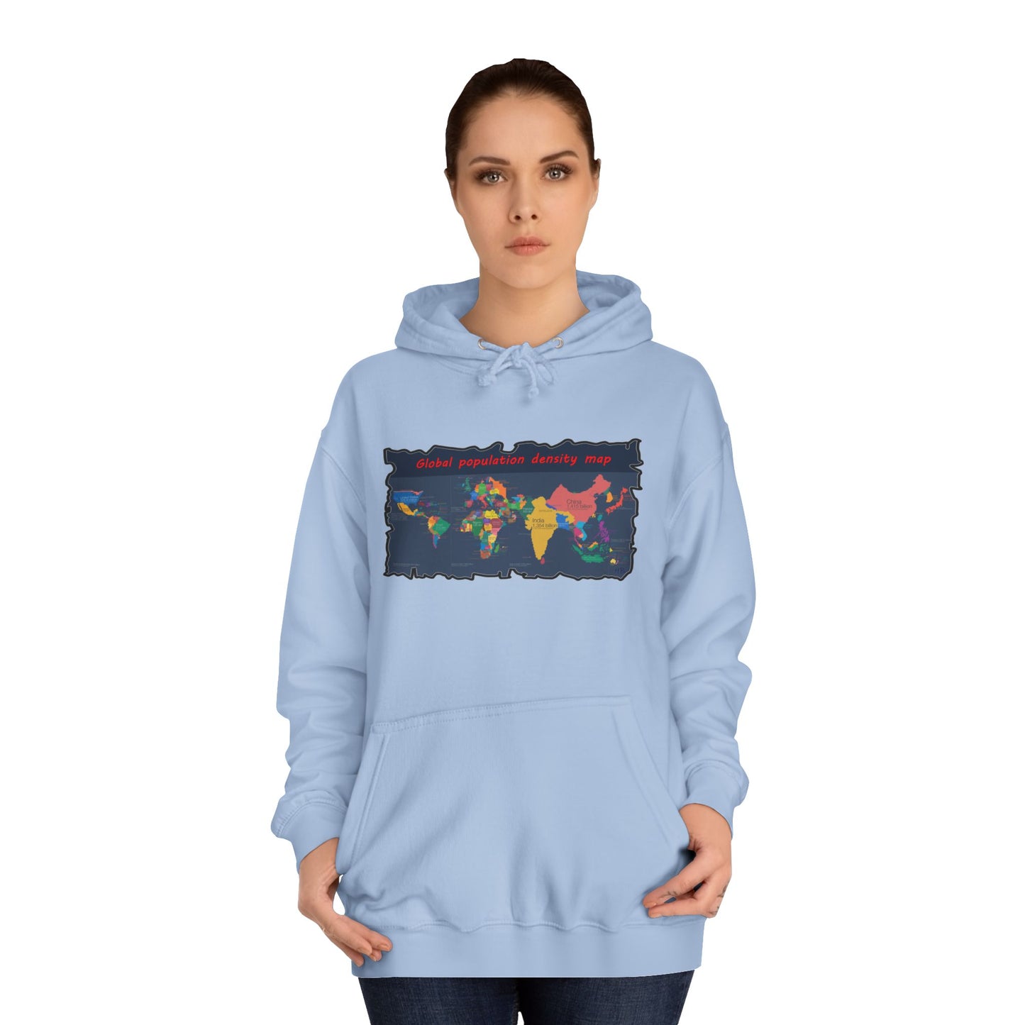 Get Yours Now -- Global density world population (Hoodie - Cozy and Durable)