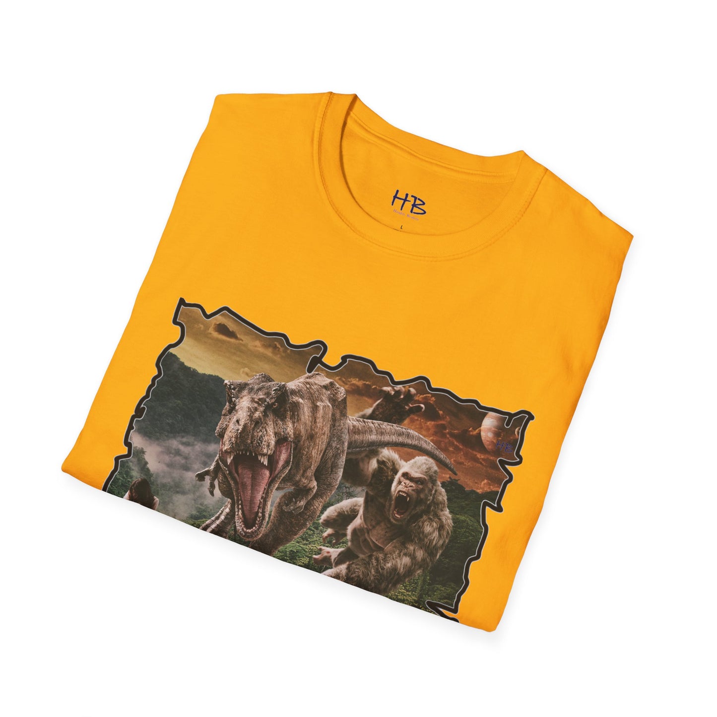 Gorilla vs T-Rex saving woman in distress