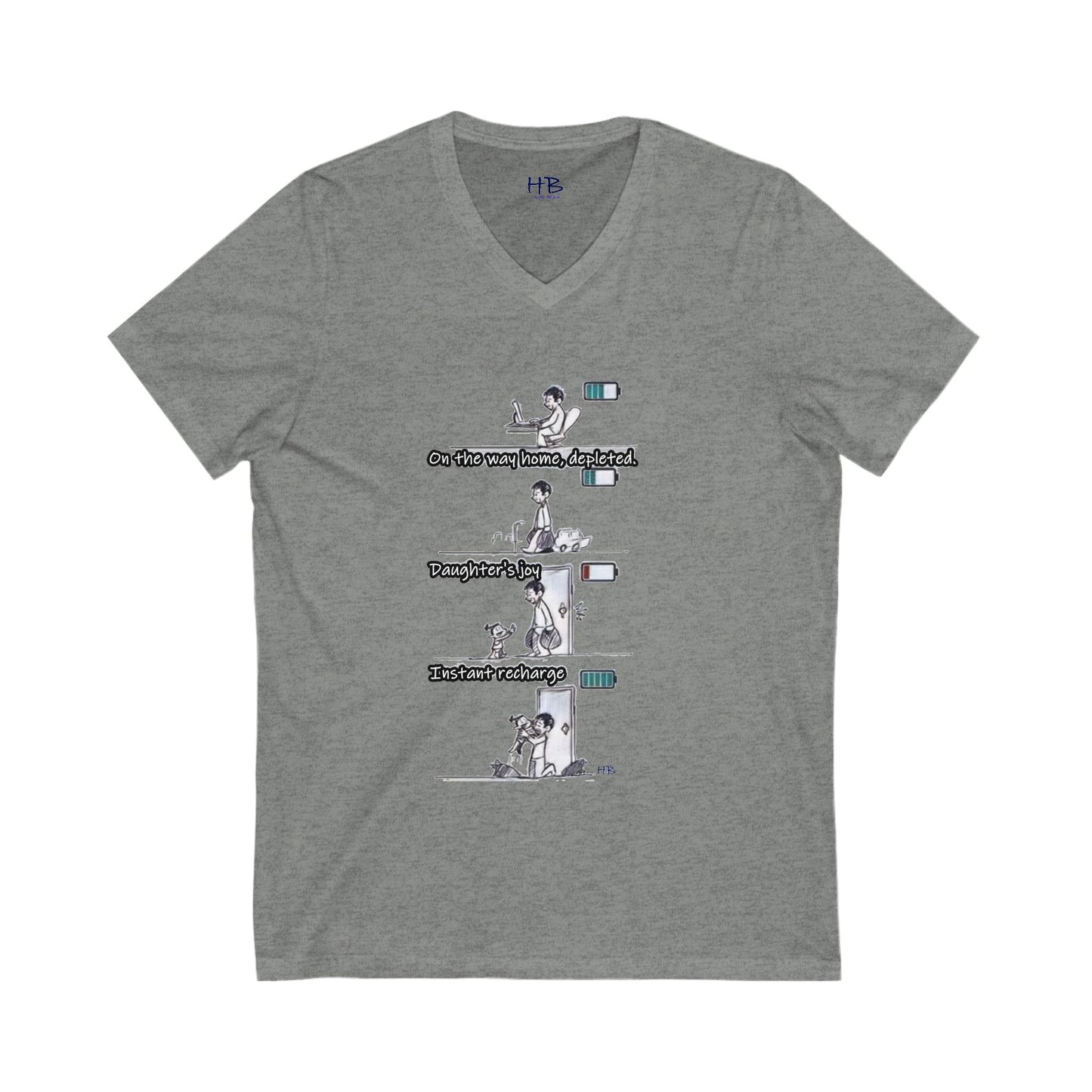 Life's Canvas Daily Energies Unleashed; Day in, Day Out From Office to Home using Threads of Resilience (Unisex Jersey Short Sleeve V-neck - Comfortable Everyday Wear)